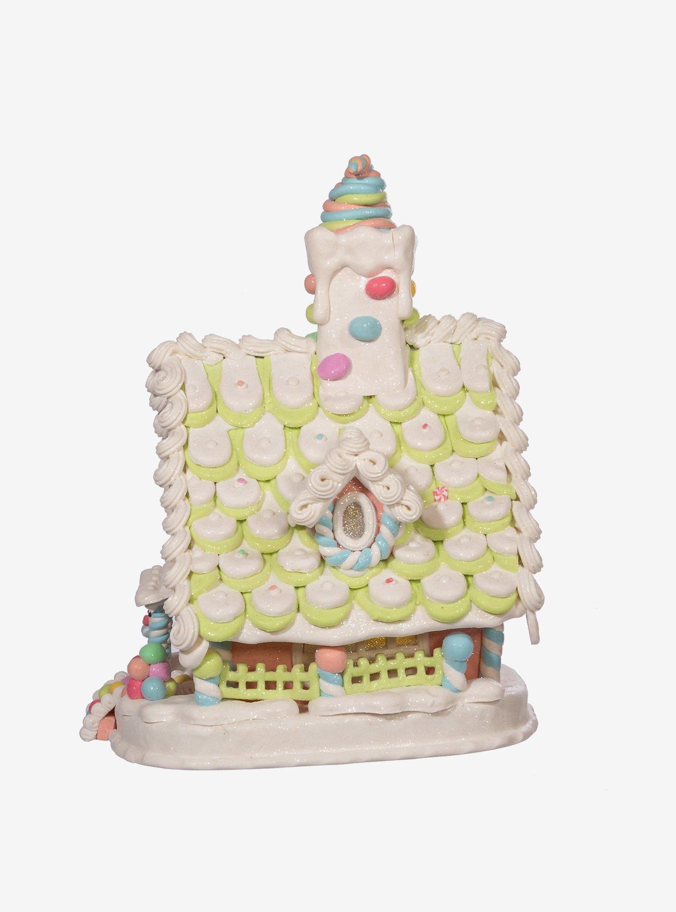 Pastel Light Up Gingerbread House Figure, , alternate