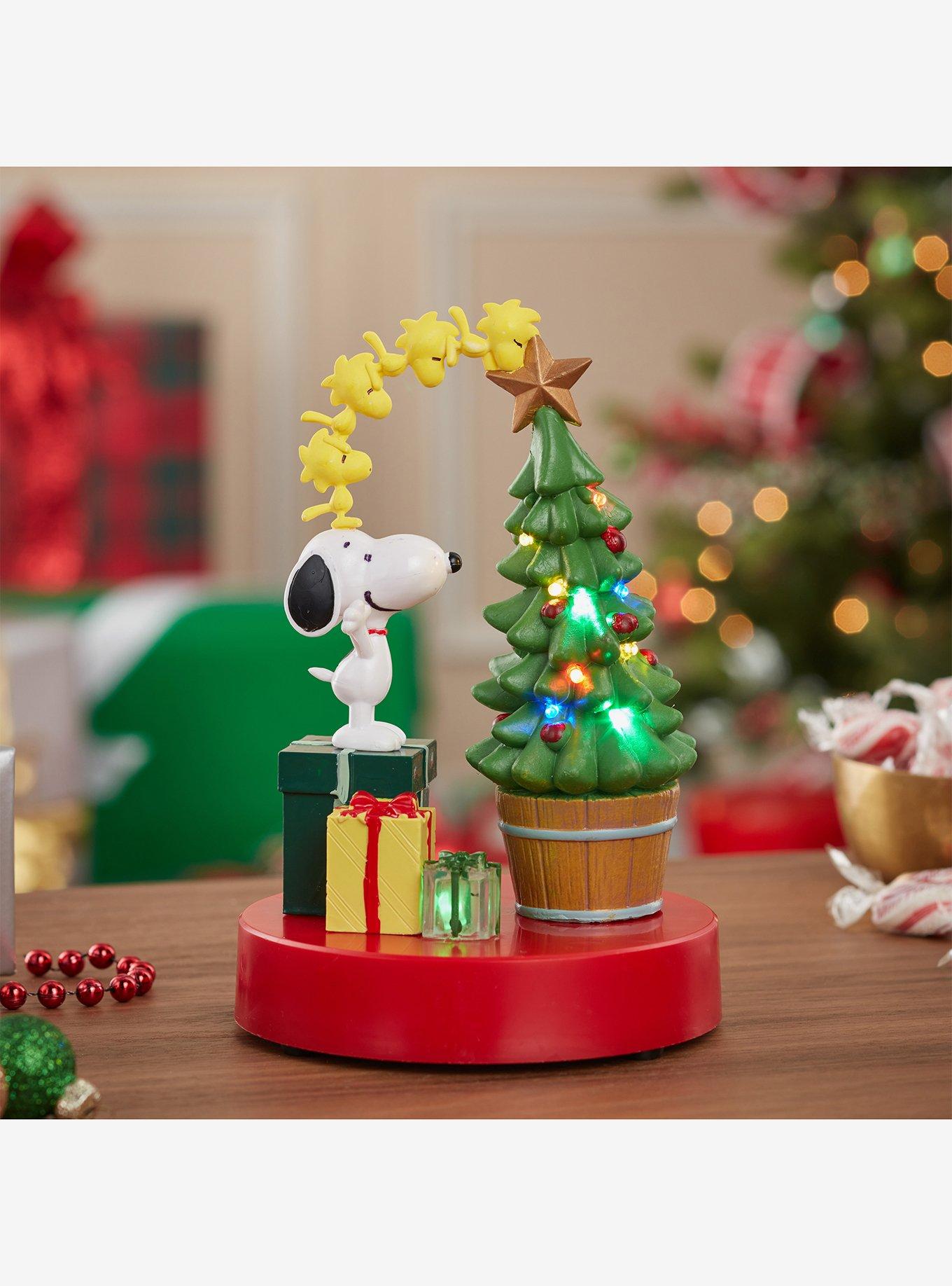 Peanut Snoopy and Woodstock Light Up Musical Tree Tablepiece, , alternate