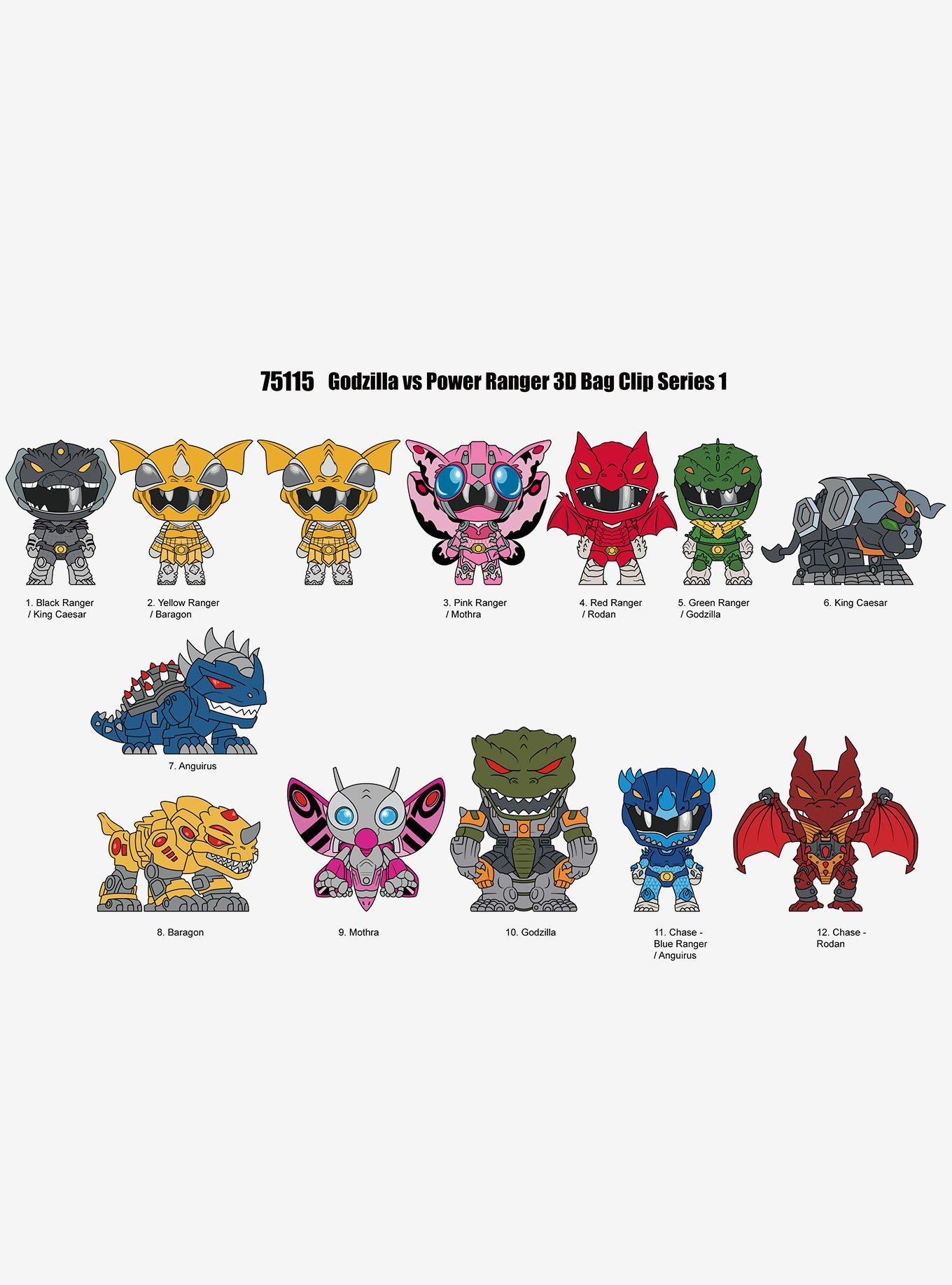 Godzilla Vs. Mighty Morphin' Power Rangers Characters Series 1 Blind Bag Figural Bag Clip, , alternate