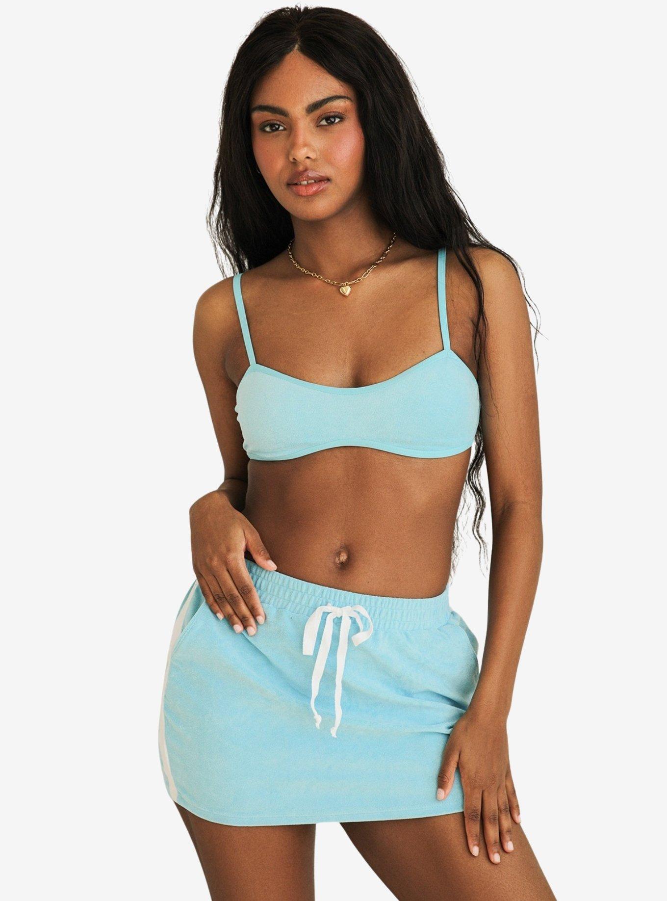 Dippin' Daisy's Annie Elastic Waist Mini Skirt Pool Terry, BLUE, alternate - view 4