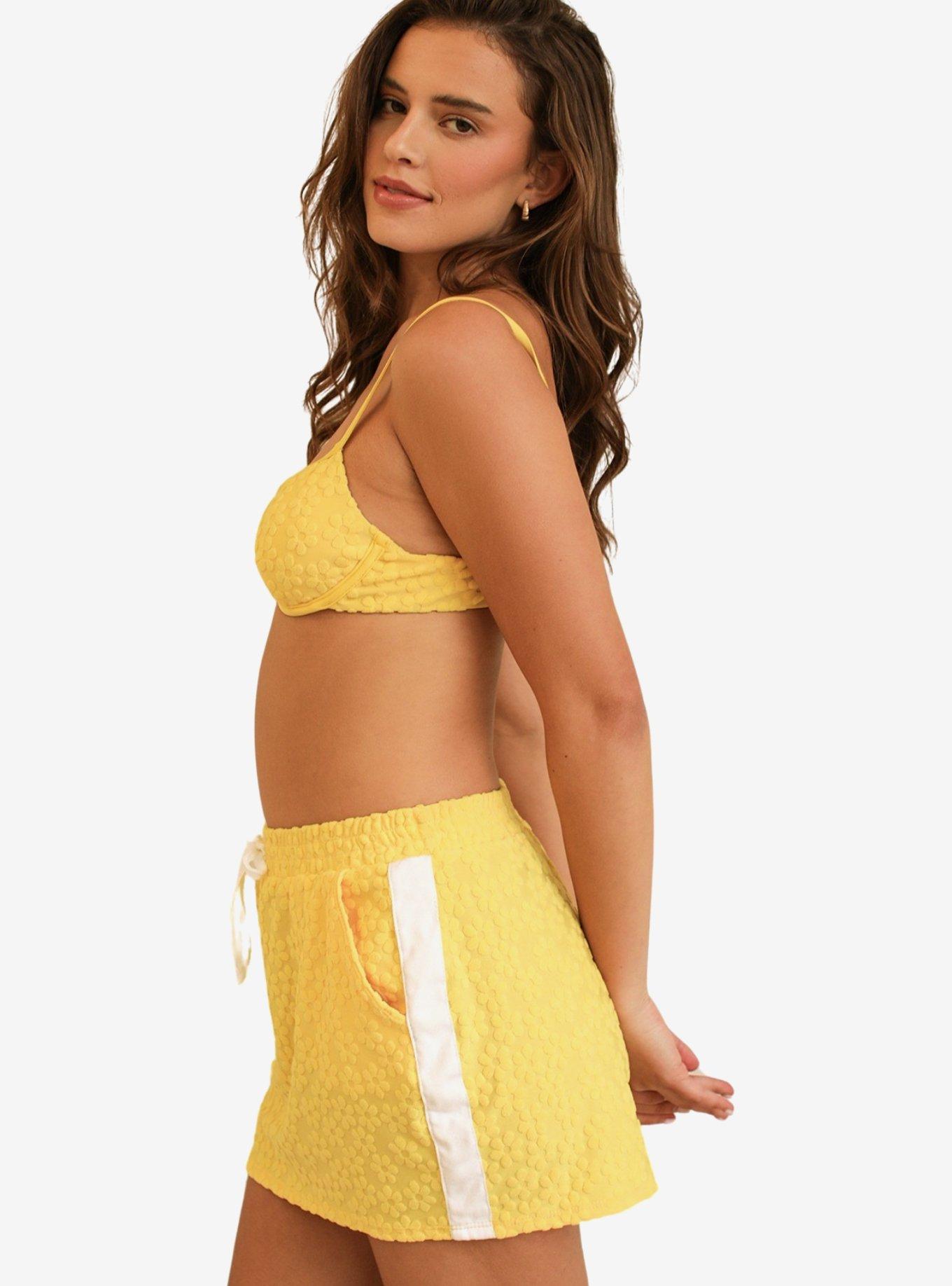 Dippin' Daisy's Annie Elastic Waist Mini Skirt Sunblock, BRIGHT YELLOW, alternate