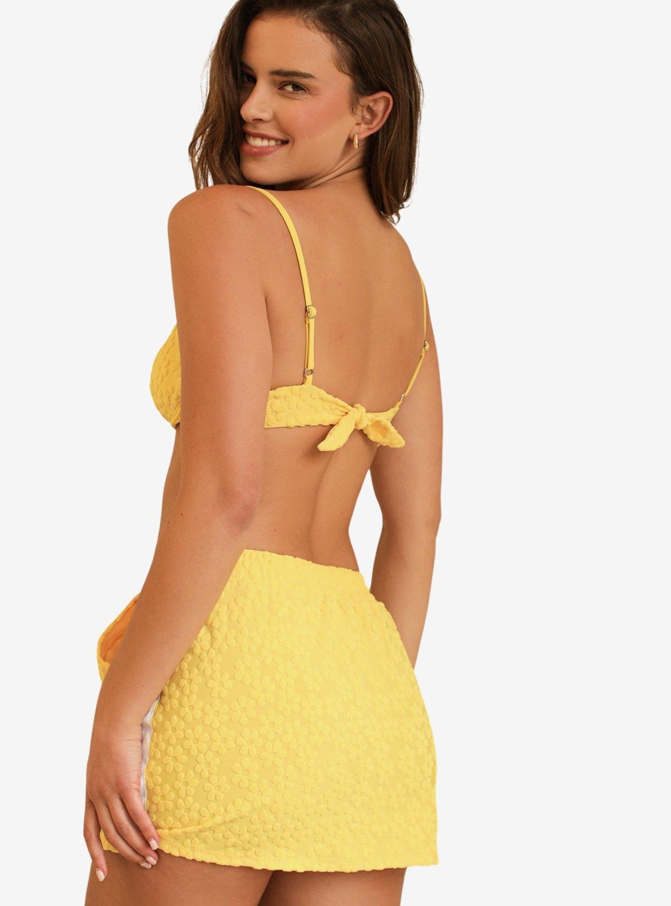 Dippin' Daisy's Annie Elastic Waist Mini Skirt Sunblock, BRIGHT YELLOW, alternate