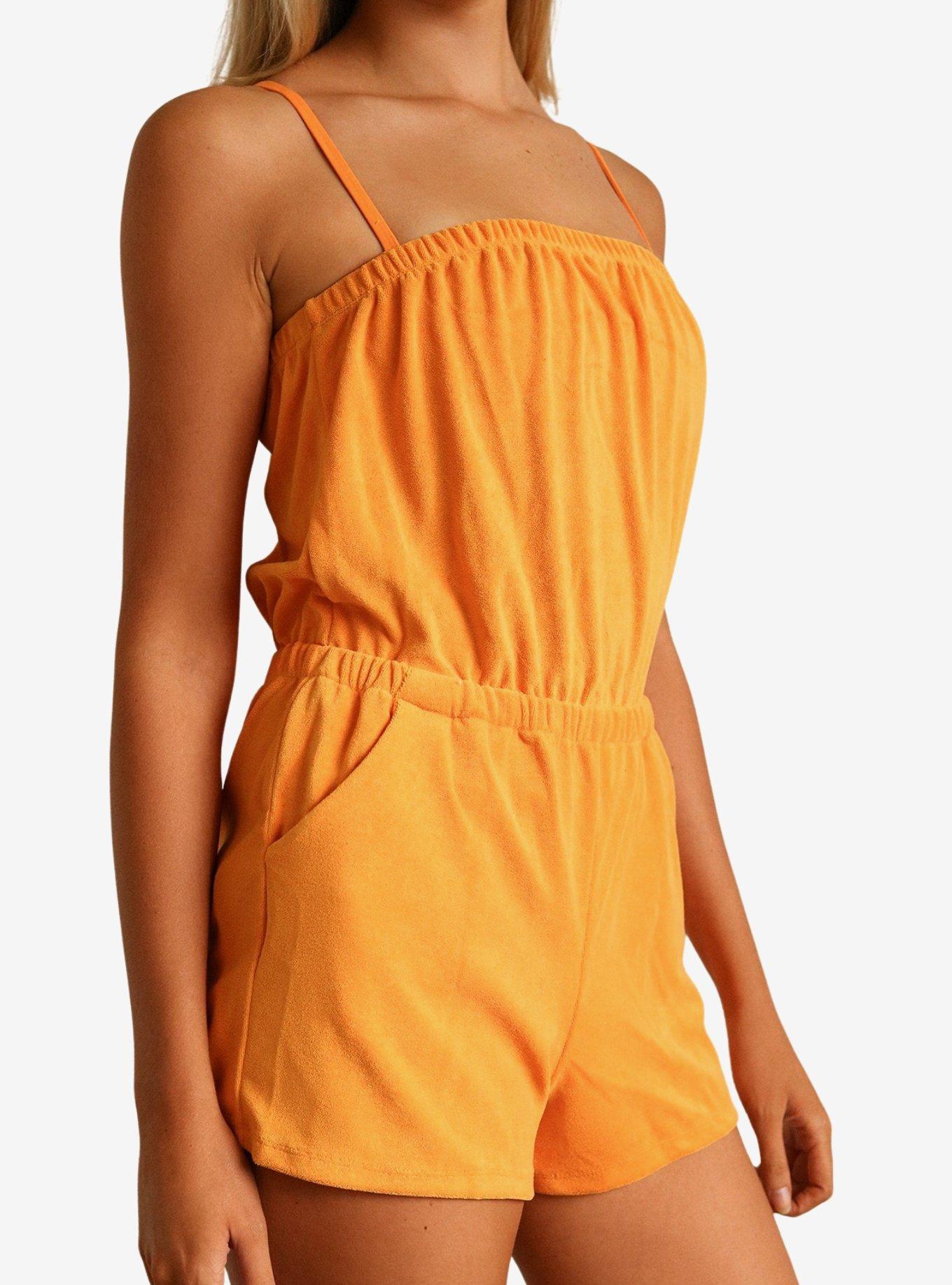 Dippin' Daisy's Napa Bandeau Style Romper Kumquat Terry, ORANGE, alternate