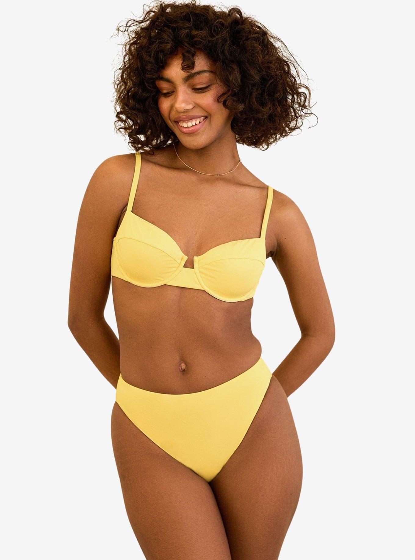 Dippin' Daisy's Seashore High Waist Cheeky Swim Bottom Sunshine, BRIGHT YELLOW, alternate