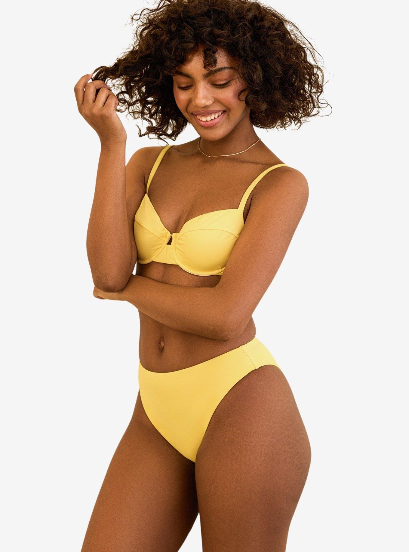 Dippin' Daisy's Seashore High Waist Cheeky Swim Bottom Sunshine, BRIGHT YELLOW, alternate