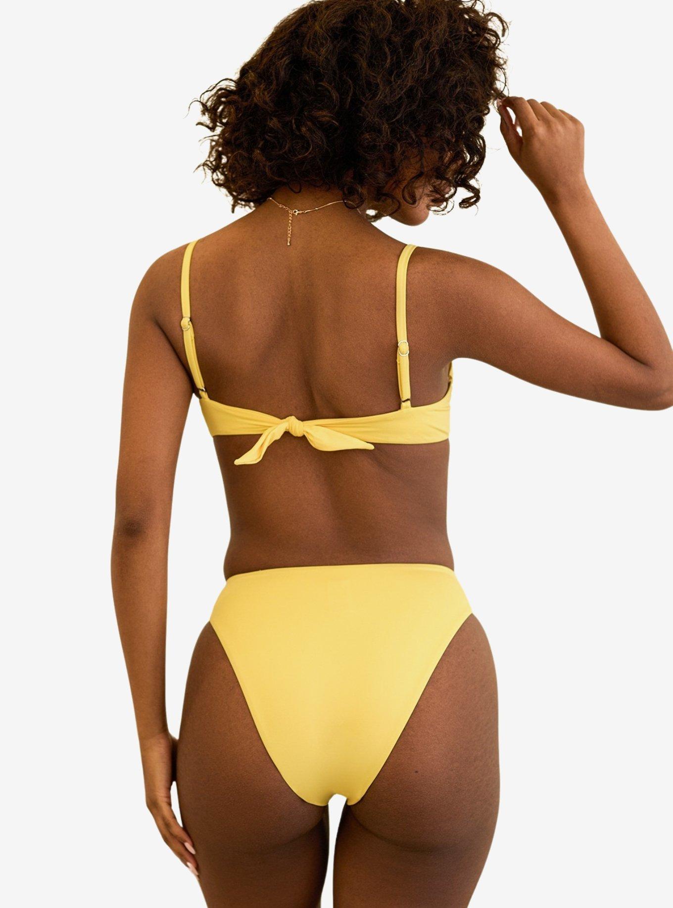Dippin' Daisy's Seashore High Waist Cheeky Swim Bottom Sunshine, BRIGHT YELLOW, alternate