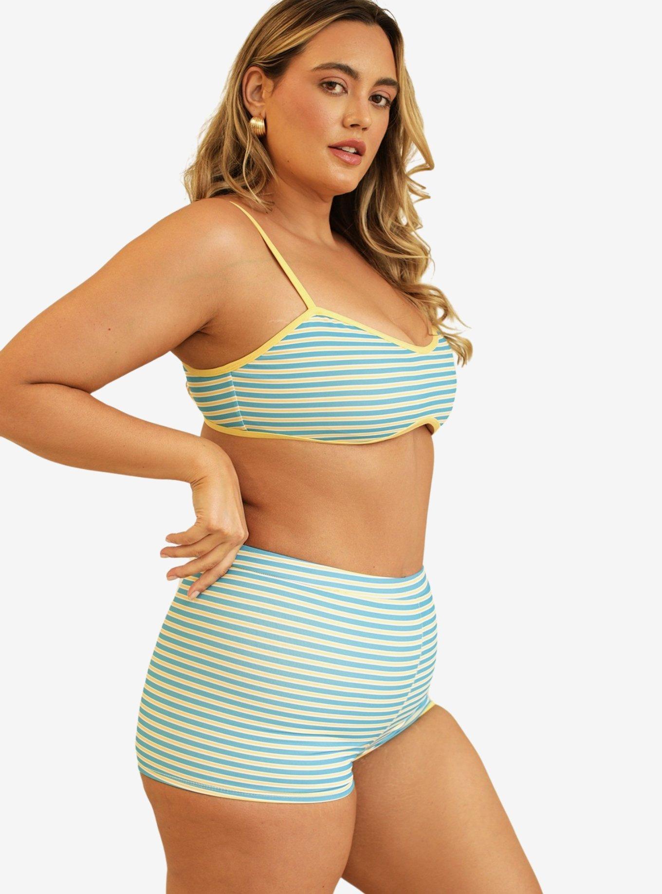 Dippin' Daisy's Farrah Elastic Waist Booty Short Pool Party, BLUE, alternate