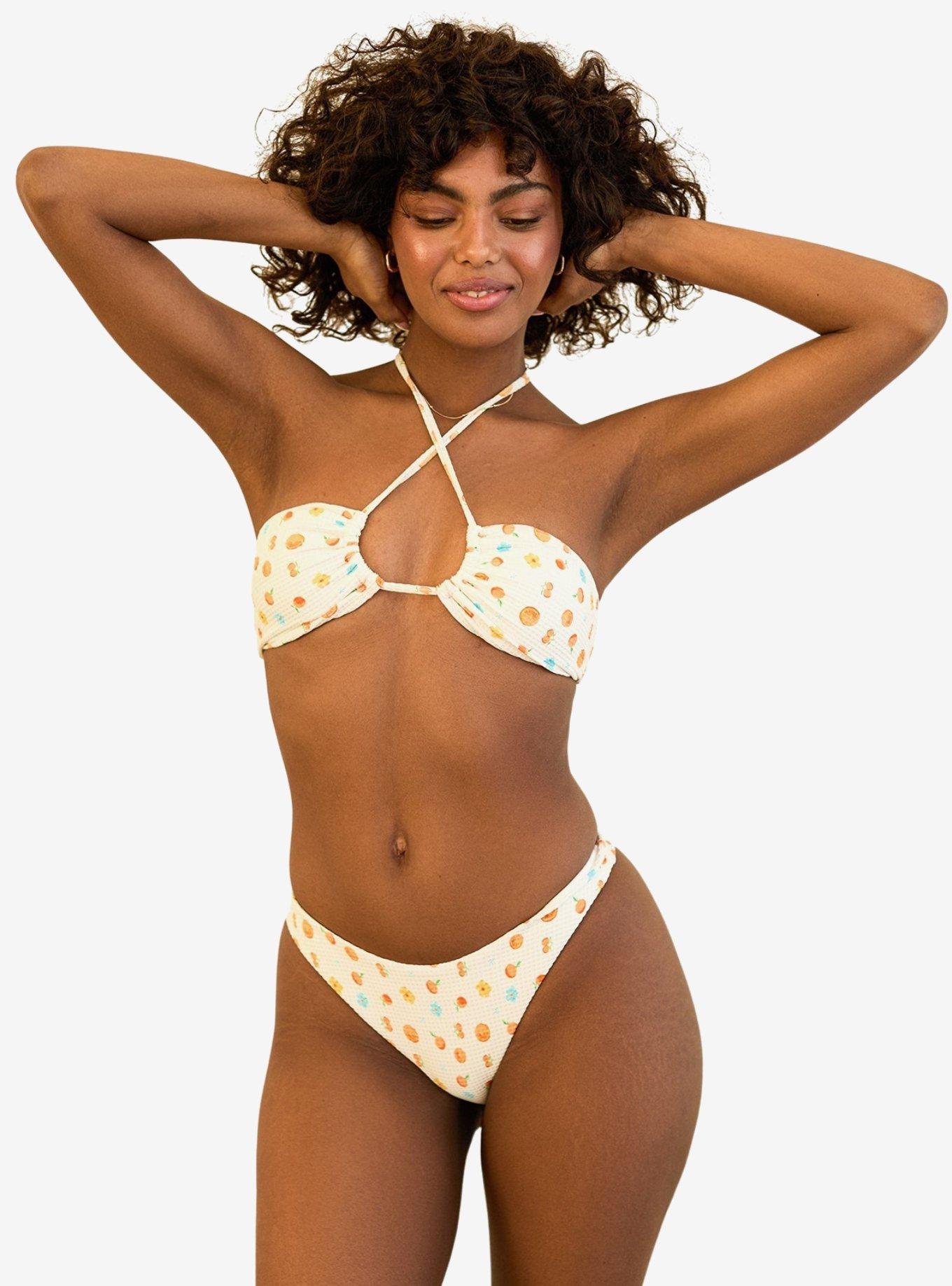 Dippin' Daisy's Amalfi String Tie Bandeau Swim Top Clementine, BRIGHT WHITE, alternate