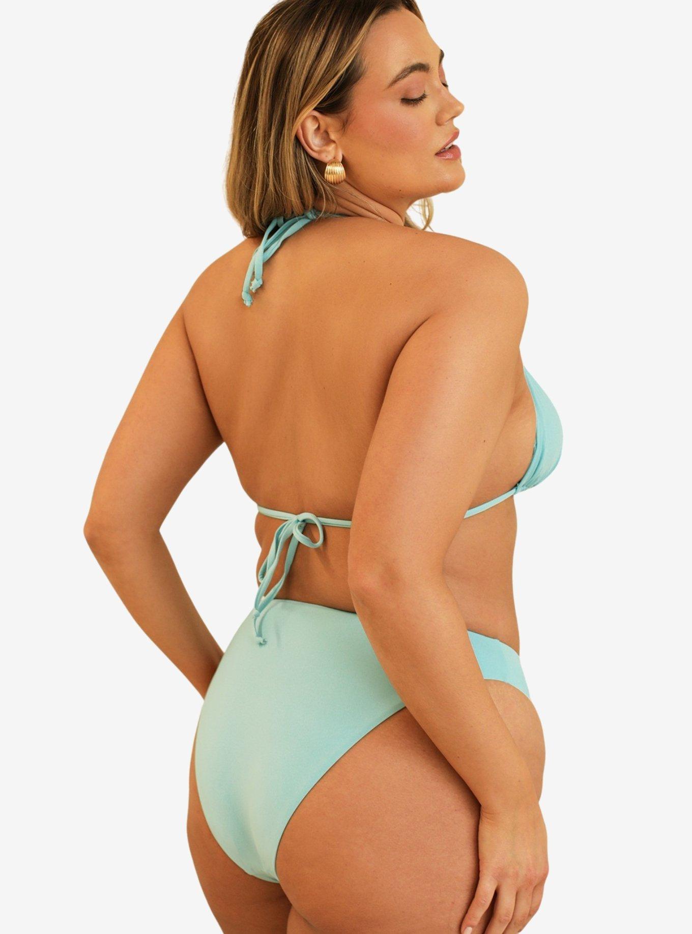 Dippin' Daisy's Palm Tie Back Triangle Swim Top Pool, BLUE, alternate