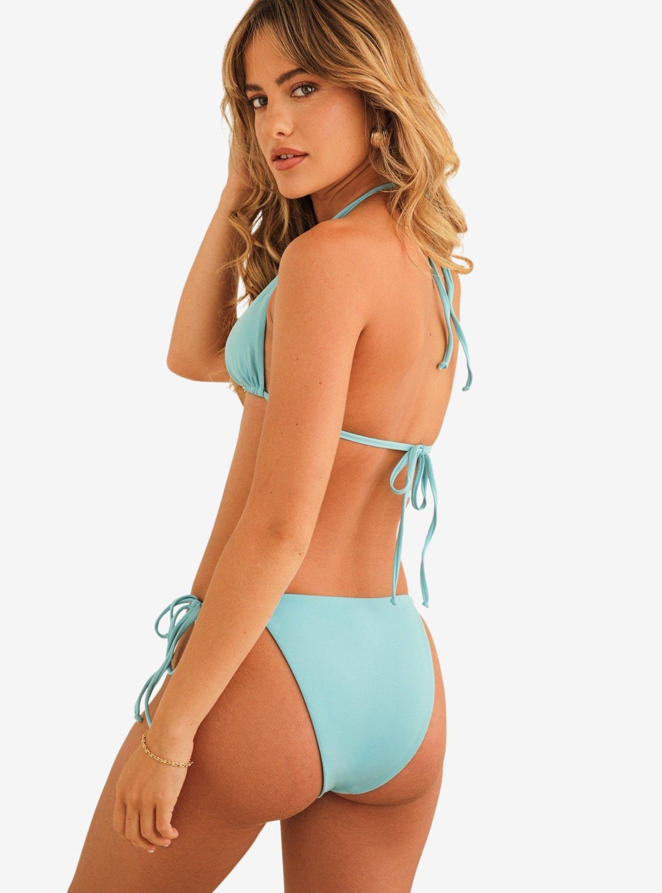 Dippin' Daisy's Palm Tie Back Triangle Swim Top Pool, BLUE, alternate