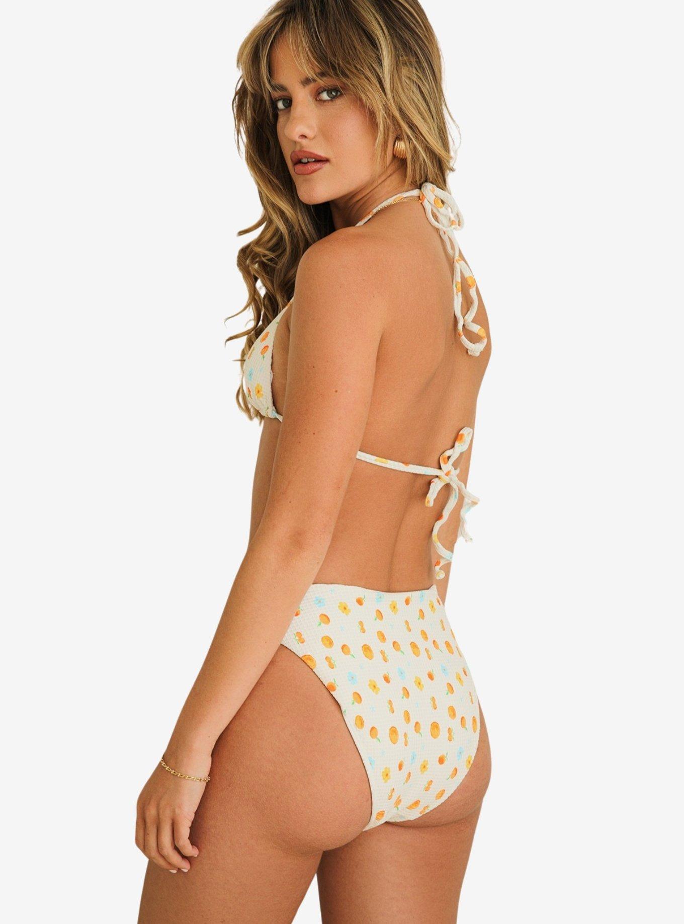 Dippin' Daisy's Palm Tie Back Triangle Swim Top Clementine, BRIGHT WHITE, alternate