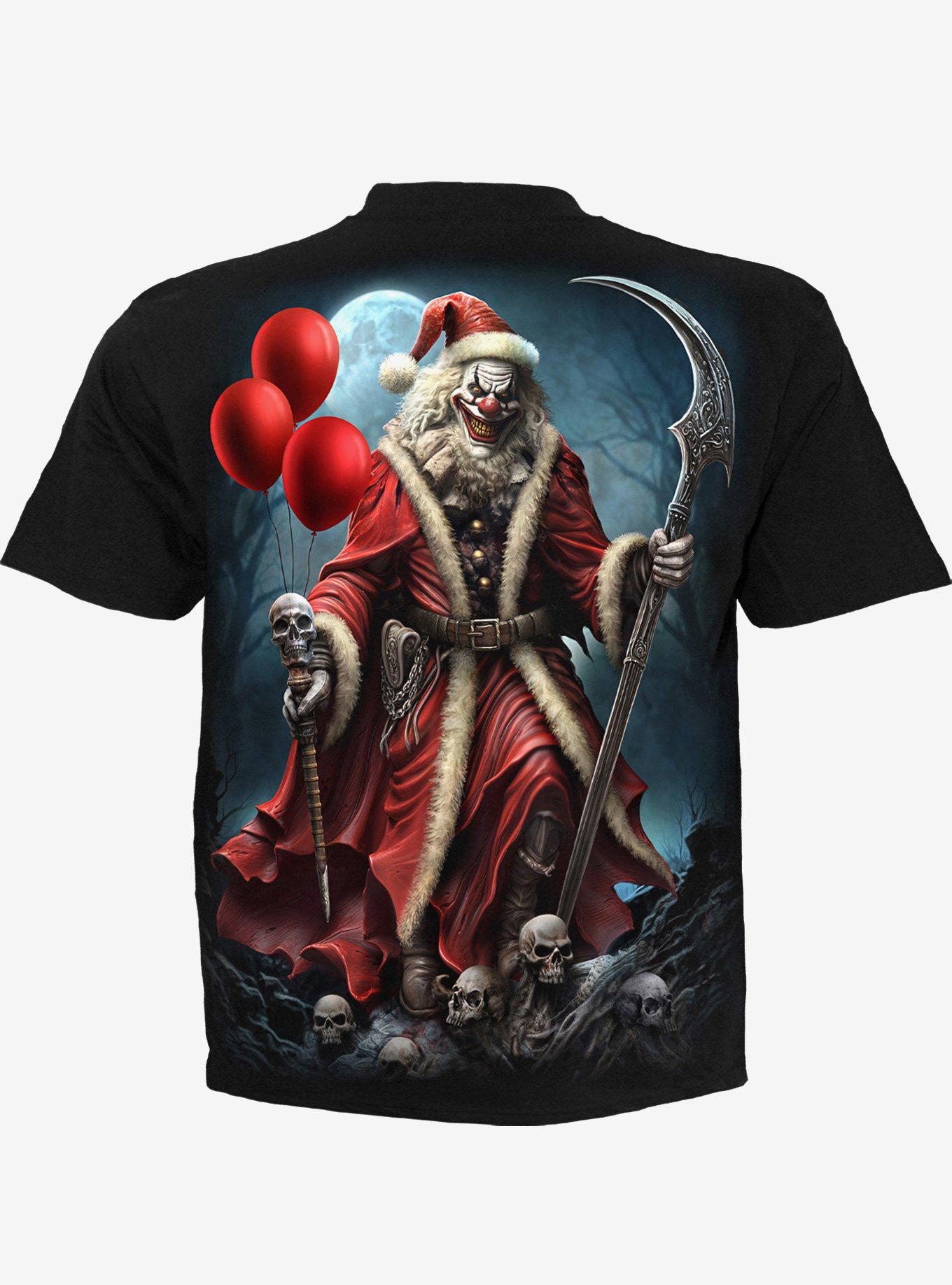 Spiral Santa Clown T-Shirt, BLACK, alternate