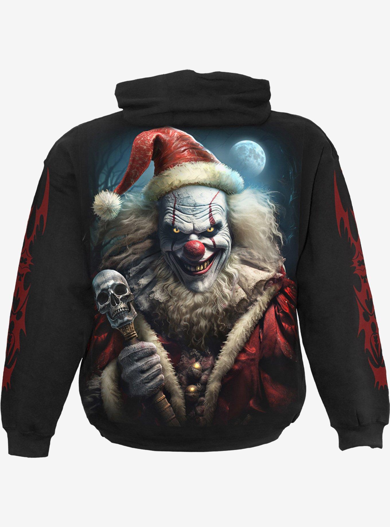 Spiral Santa Clown Hoodie, BLACK, alternate