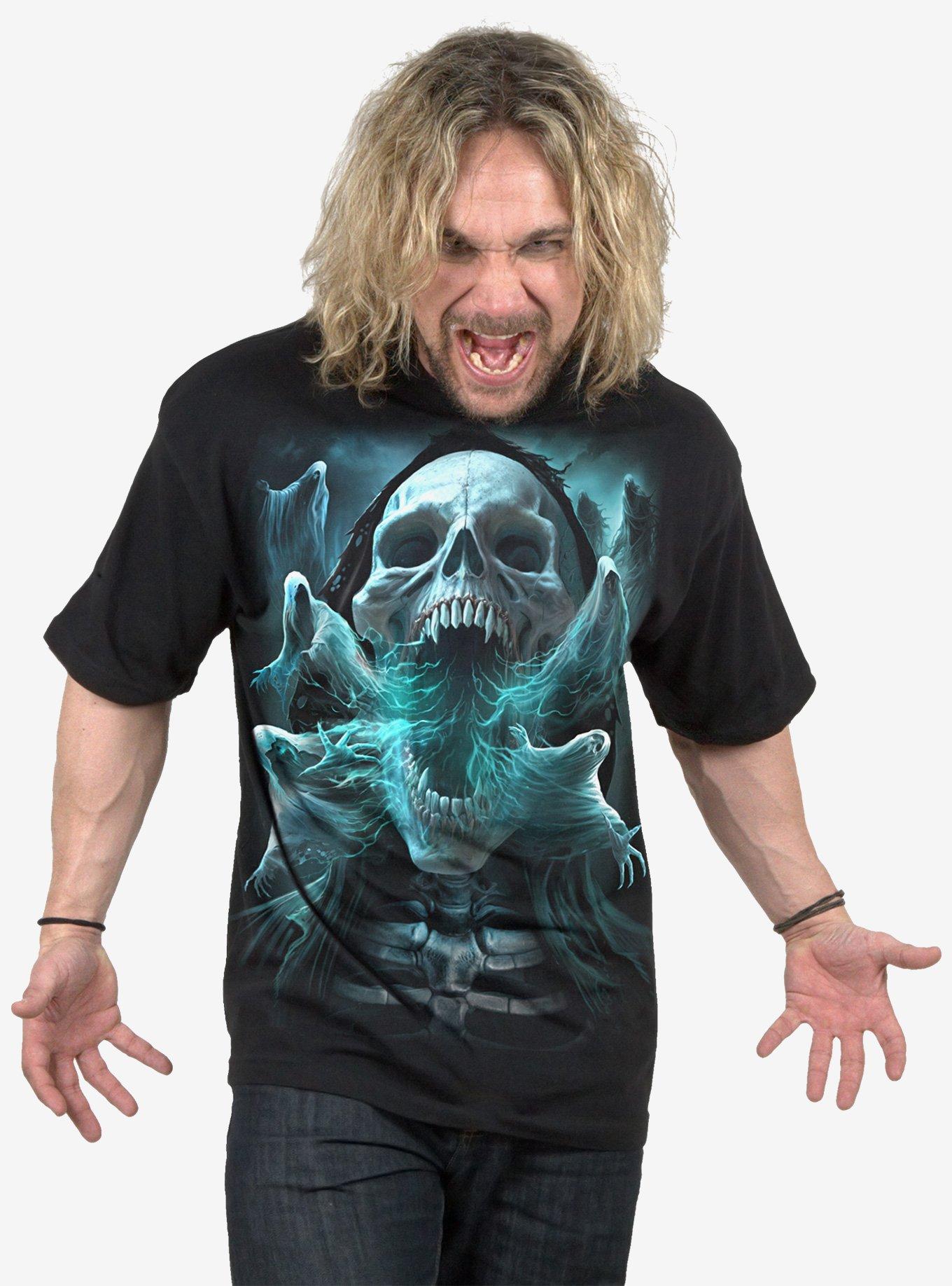 Spiral Ghost Skull T-Shirt, , hi-res