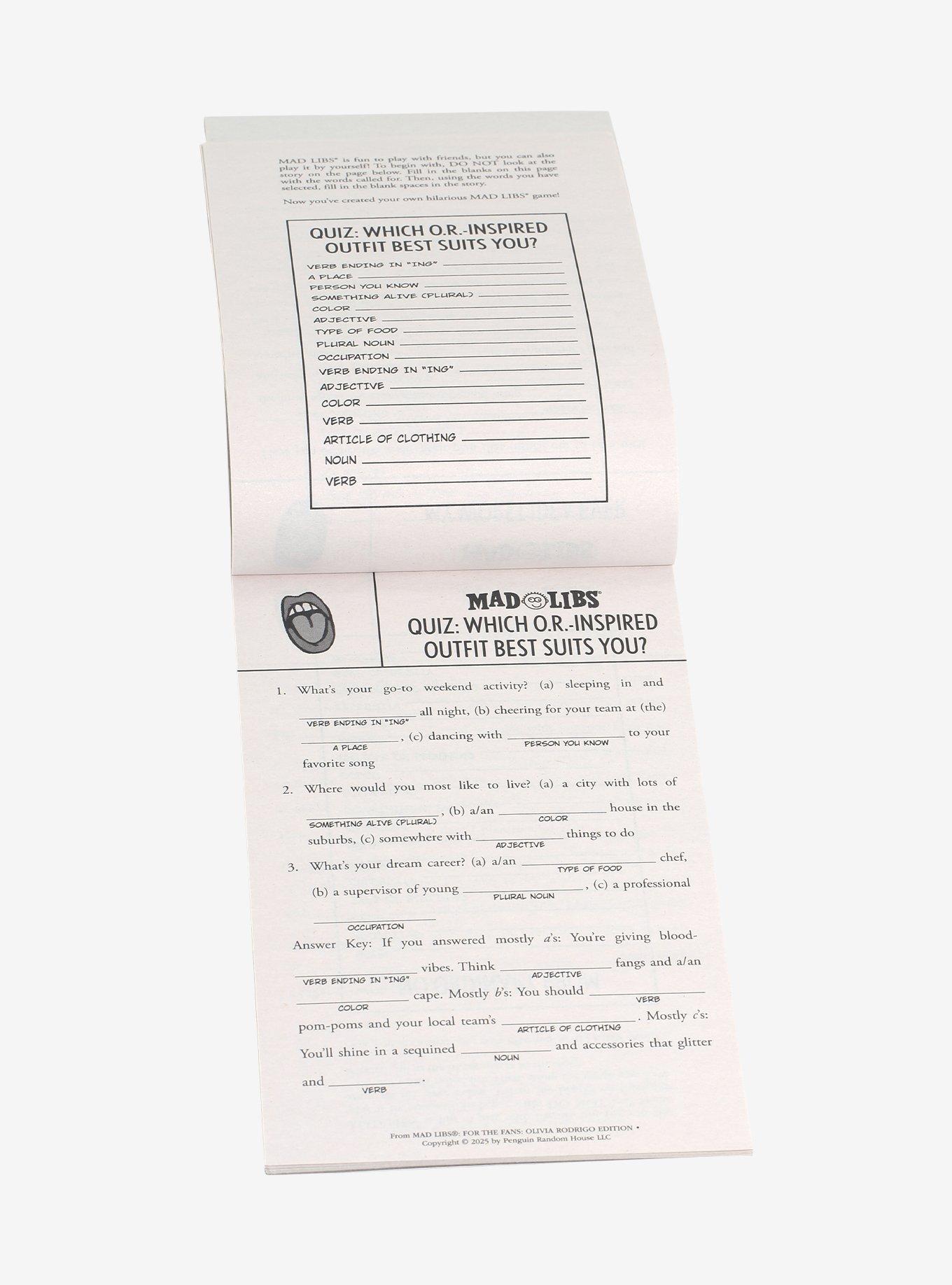 Mad Libs: For The Fans Olivia Rodrigo Edition Book, , hi-res