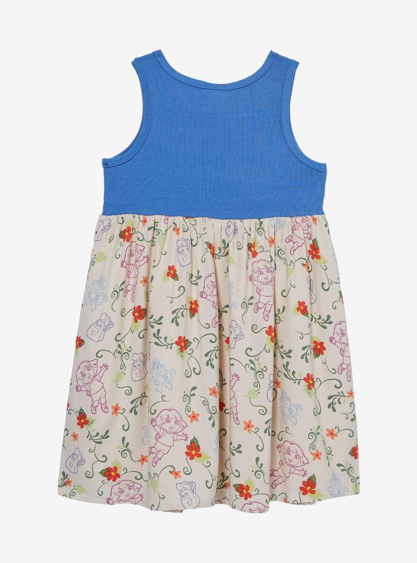 Dora the Explorer Floral Toddler Tank Dress — BoxLunch Exclusive, , hi-res