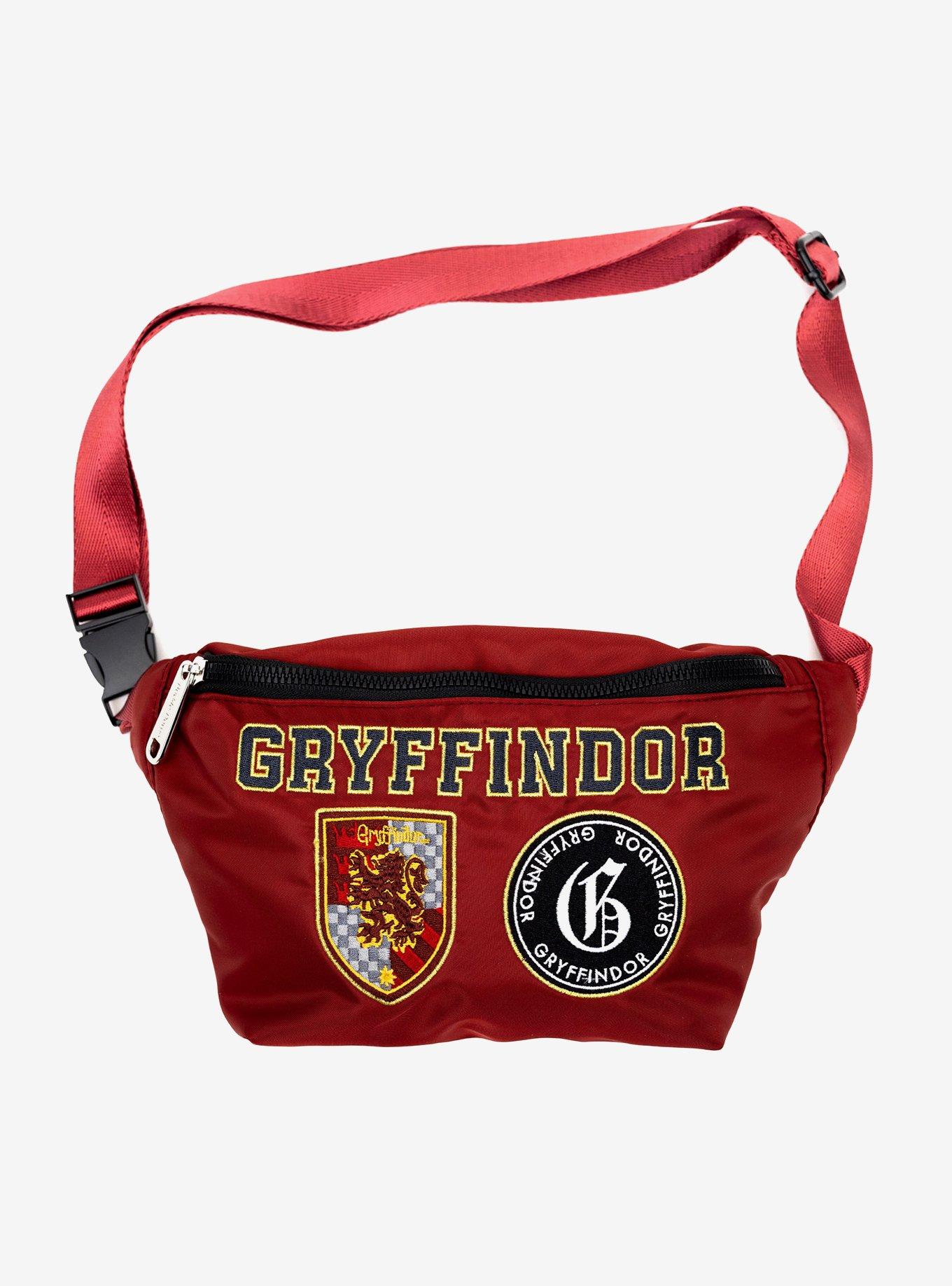 Harry Potter Gryffindor Patches Embroidered Burgundy Canvas Fanny Pack, , alternate