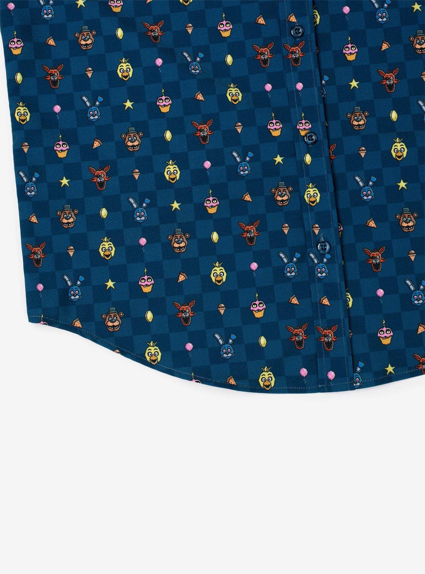 RSVLTS x Five Nights at Freddy's "Pixel Peril" Button-Up Shirt, BLUE, alternate