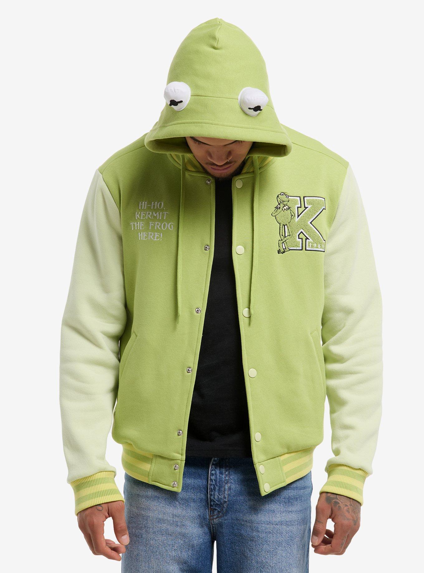 Our Universe Disney The Muppets Kermit The Frog Varsity Jacket, GREEN, alternate