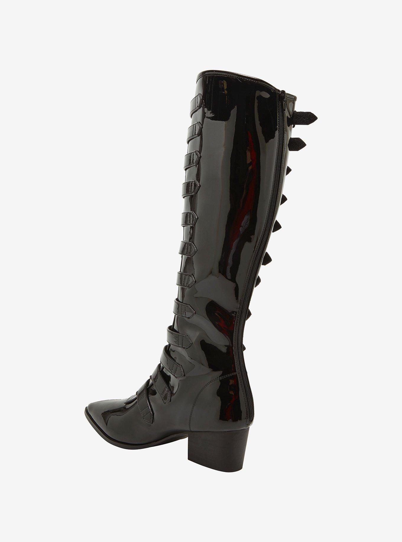 Strange Cvlt Coven Black Patent Knee-High Boots, MULTI, alternate