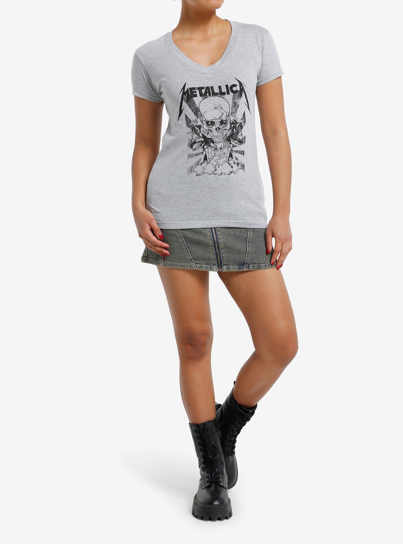 Metallica Skull Girls V-Neck T-Shirt, , hi-res