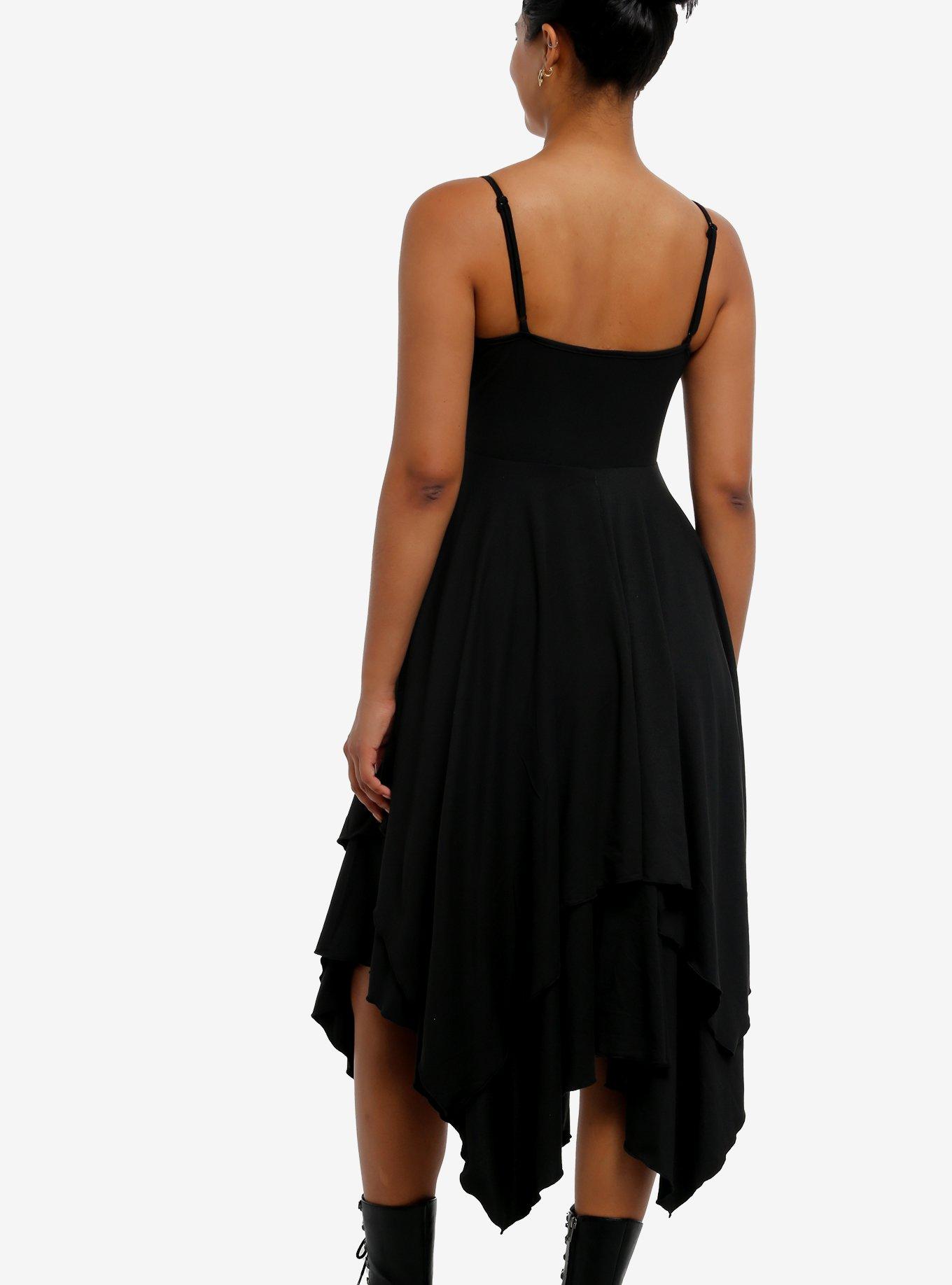 Cosmic Aura Black Hanky Hem Maxi Dress, BLACK, alternate