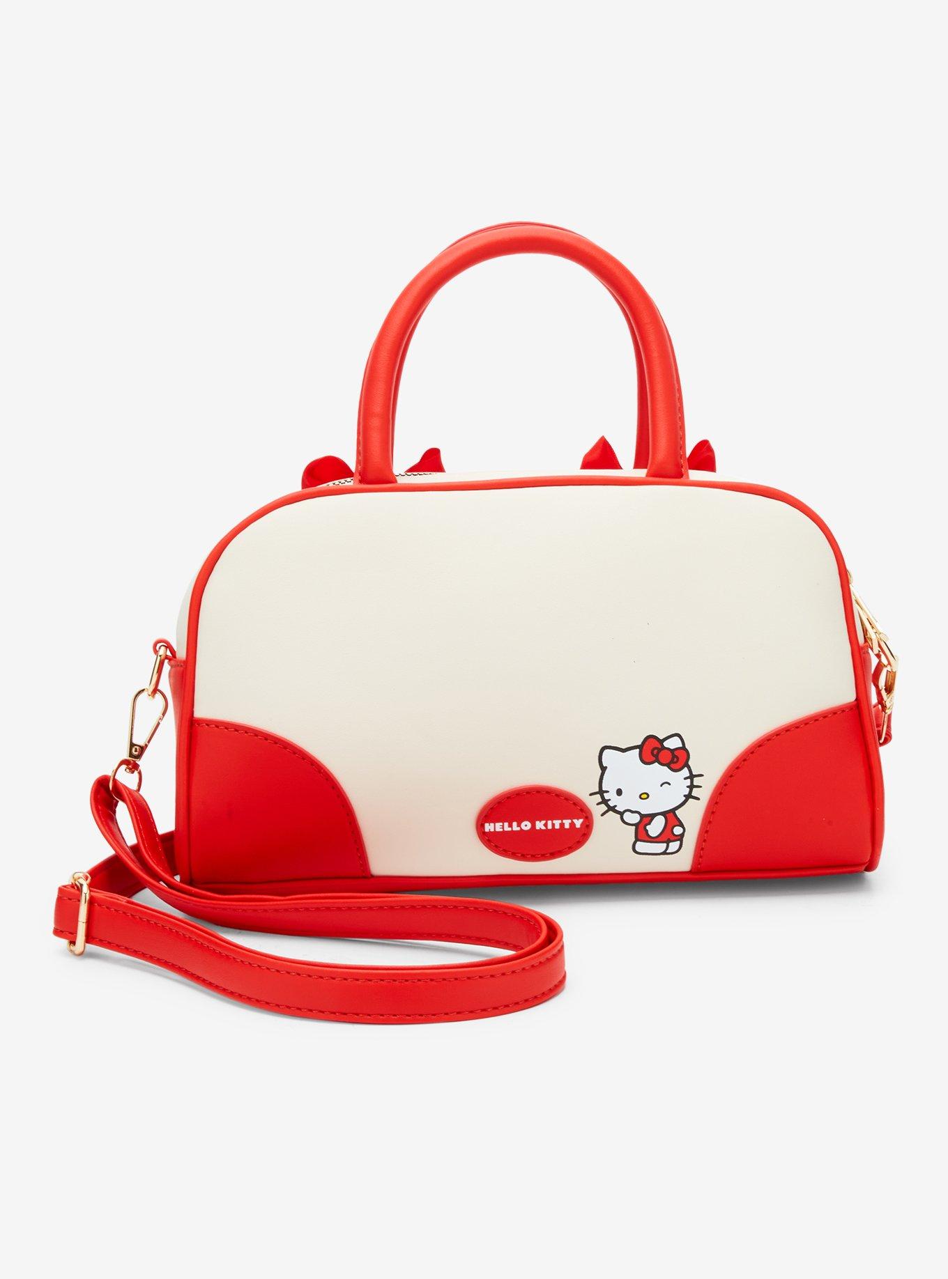 Her Universe Hello Kitty Fuzzy Patch Bowler Handbag, , alternate