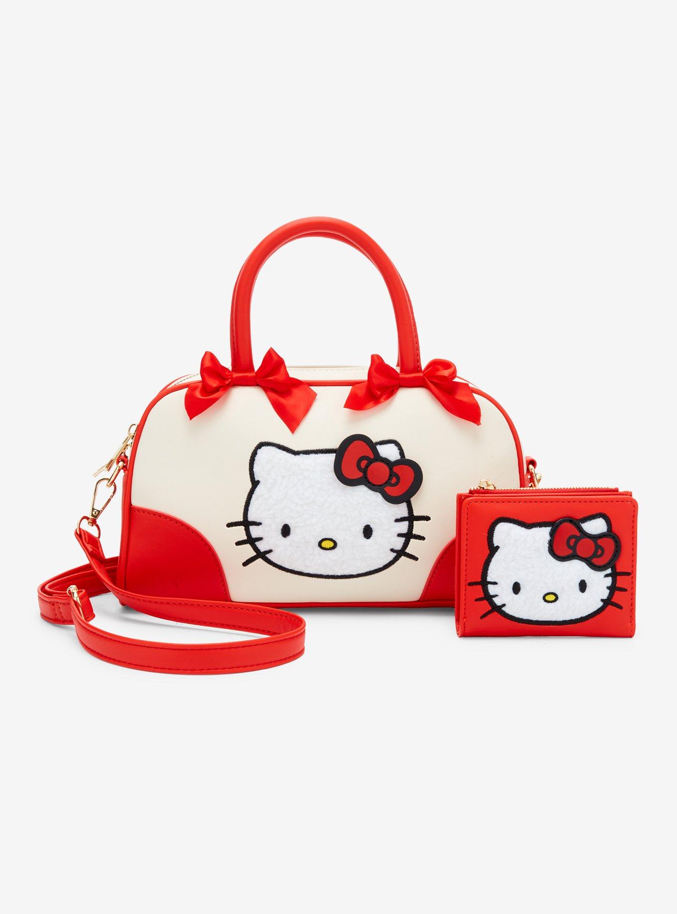 Her Universe Hello Kitty Fuzzy Patch Bowler Handbag, , alternate