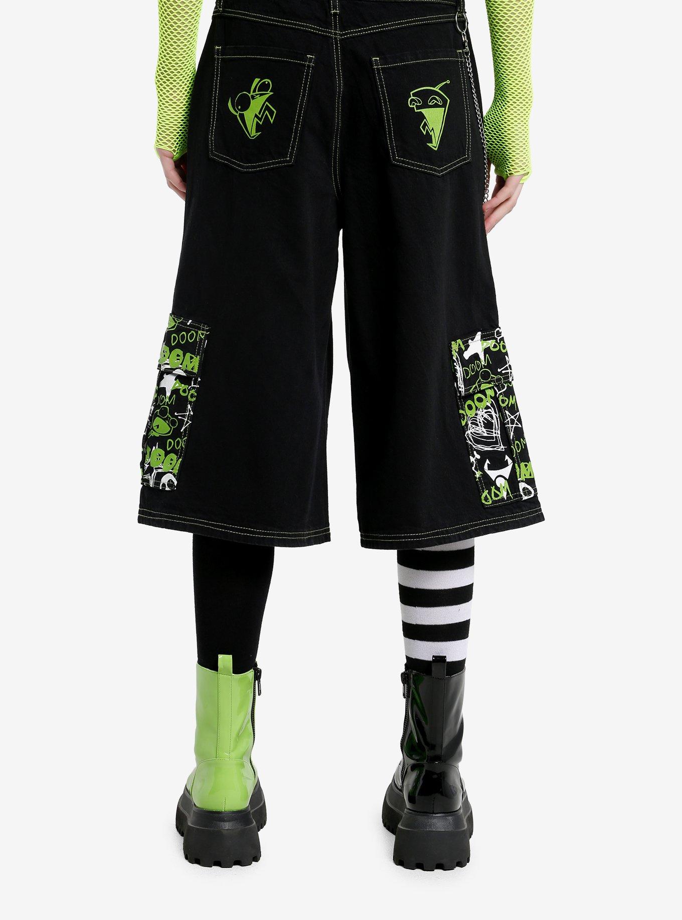 Invader Zim GIR Wide Leg Cargo Jorts, , hi-res