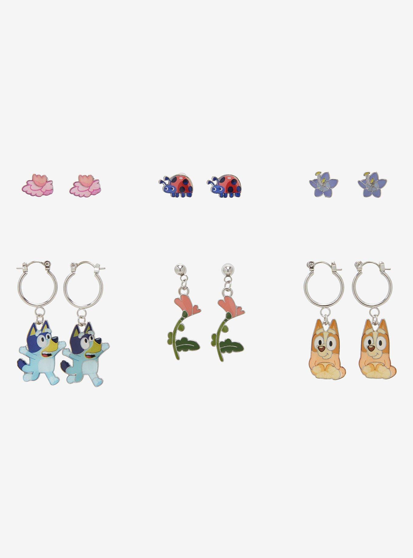 Bluey Floral Bingo & Bluey Earring Set - BoxLunch Exclusive, , hi-res