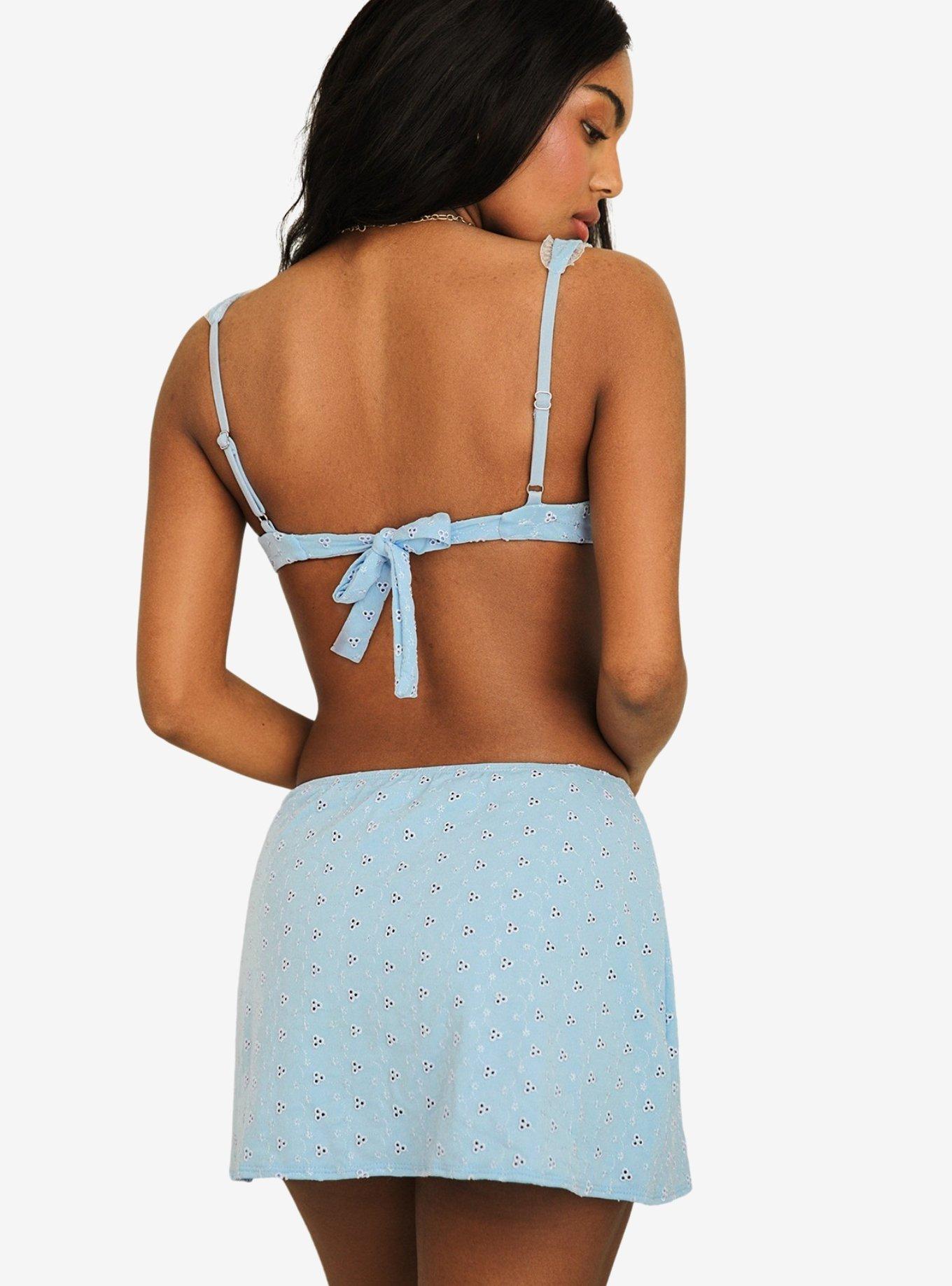 Dippin' Daisy's Charmed Slit Mini Cover-Up Skirt Baby Blue, BLUE, alternate
