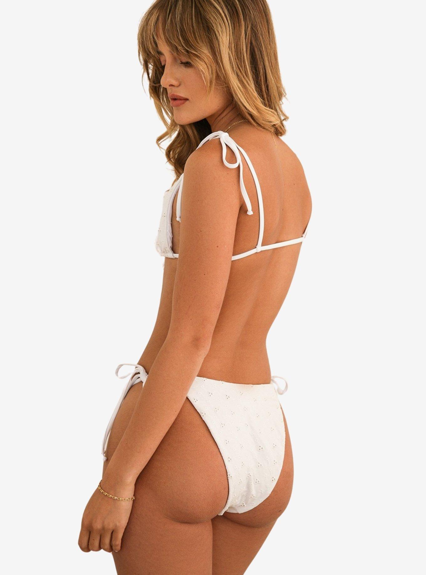 Dippin' Daisy's Ellie Tie Front Triangle Swim Top White, BRIGHT WHITE, alternate