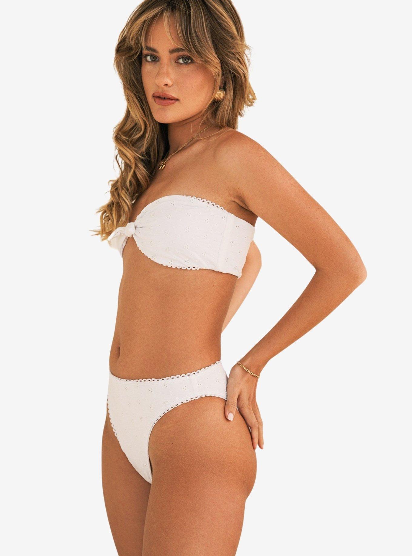 Dippin' Daisy's Bunny Knotted Bandeau Swim Top White, , hi-res