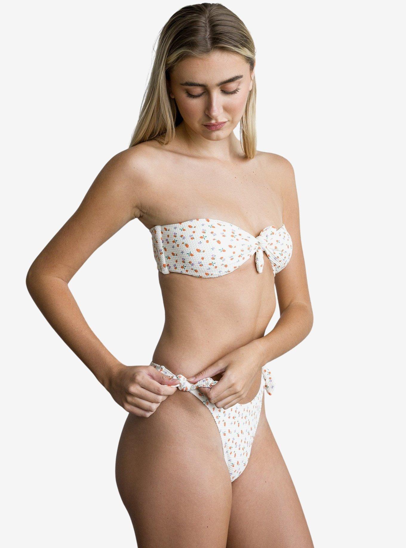 Dippin' Daisy's Bunny Knotted Bandeau Swim Top Shortcake, BRIGHT WHITE, alternate