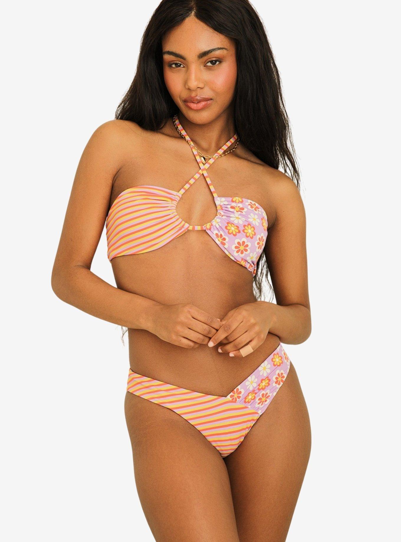 Dippin' Daisy's Amalfi Bandeau Swim Top Strawberry Lemonade Razzle, RED, alternate