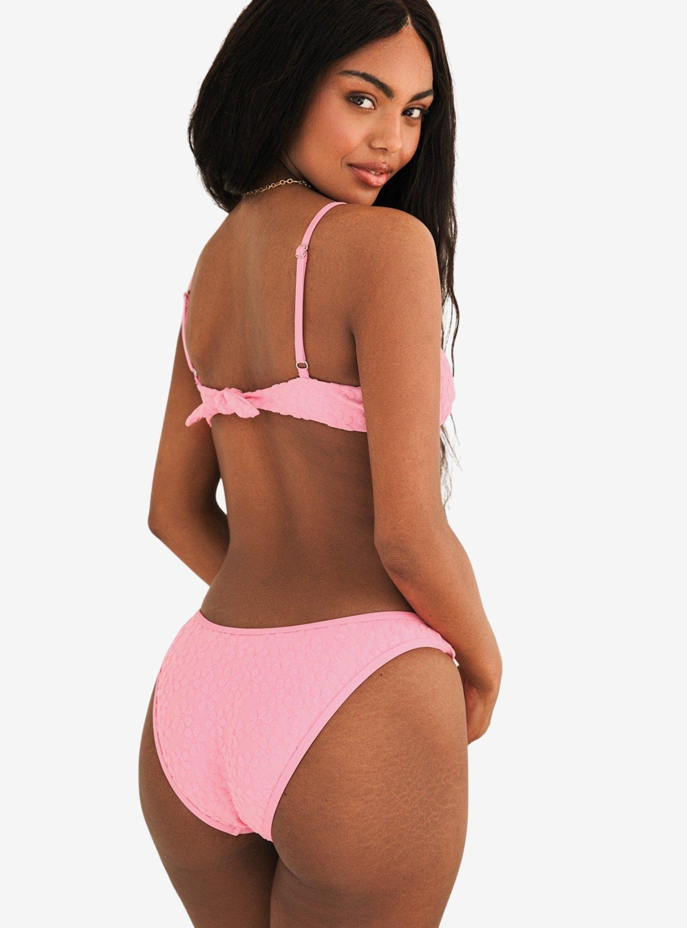 Dippin' Daisy's Venice Cheeky Swim Bottom Hula Hoop Terry, PINK, alternate