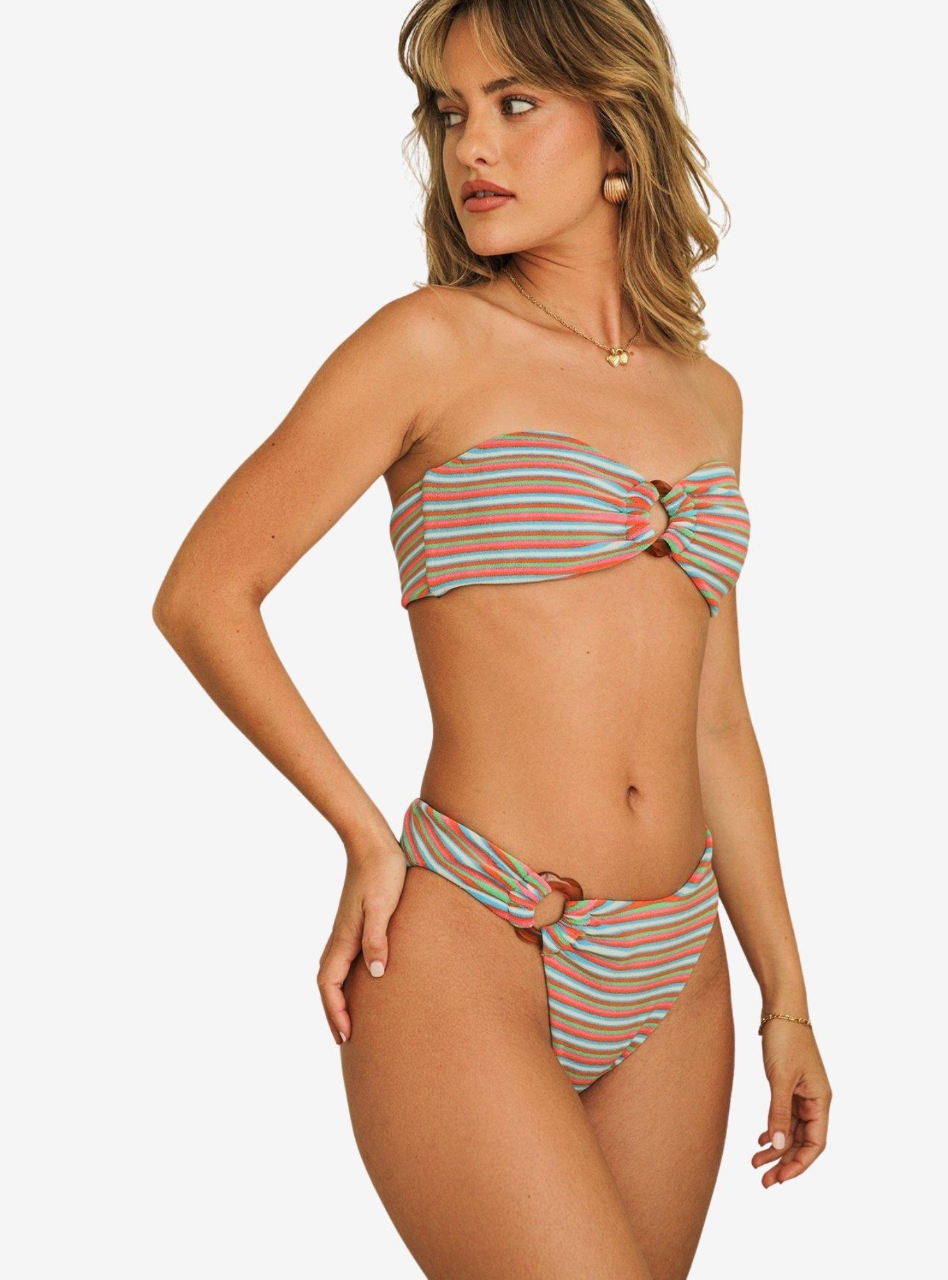 Dippin' Daisy's Lotus Bandeau Swim Top Watermelon Stripe, , hi-res