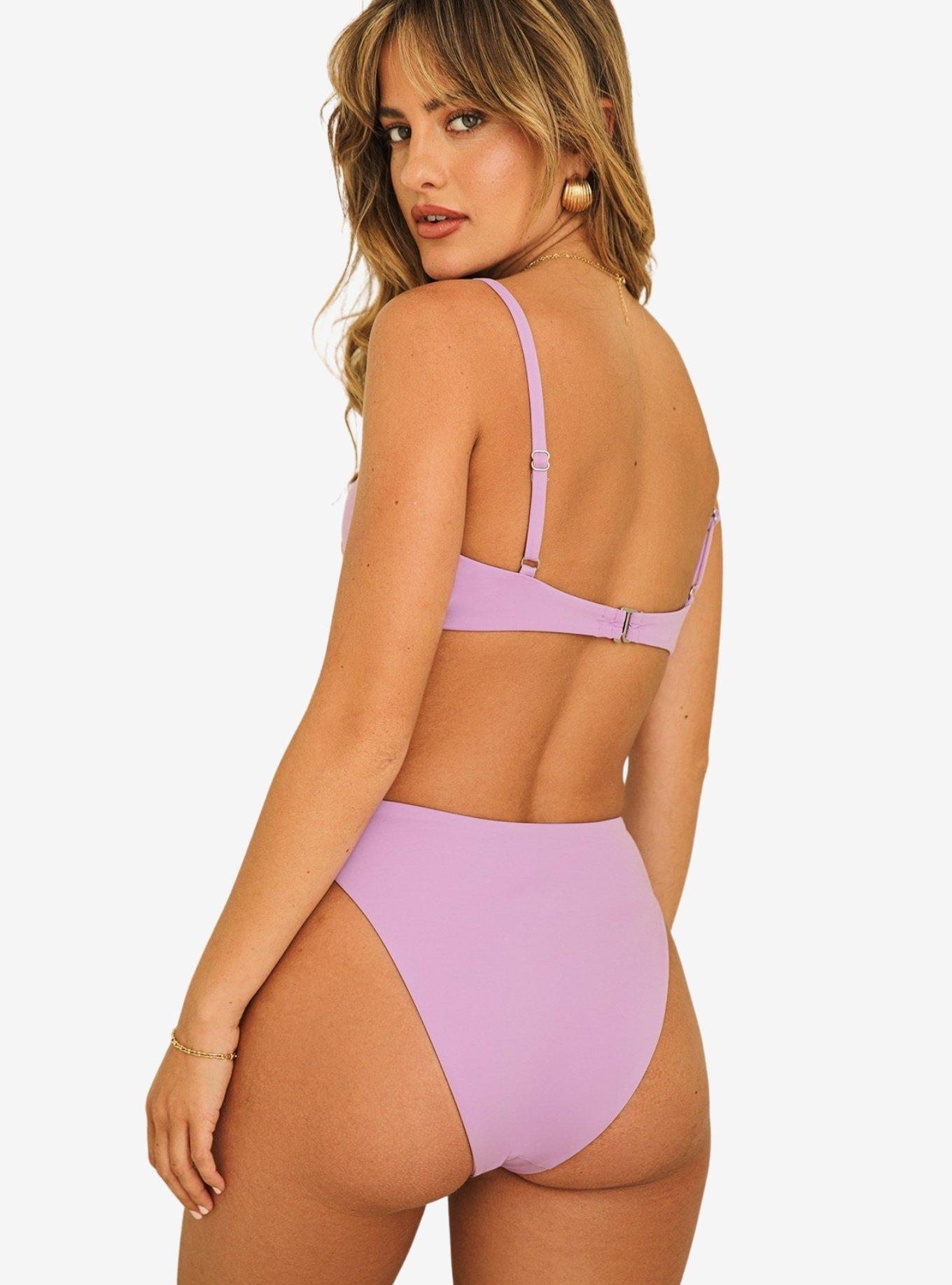 Dippin' Daisy's Seashore High Waist Cheeky Swim Bottom Lavender, PURPLE, alternate