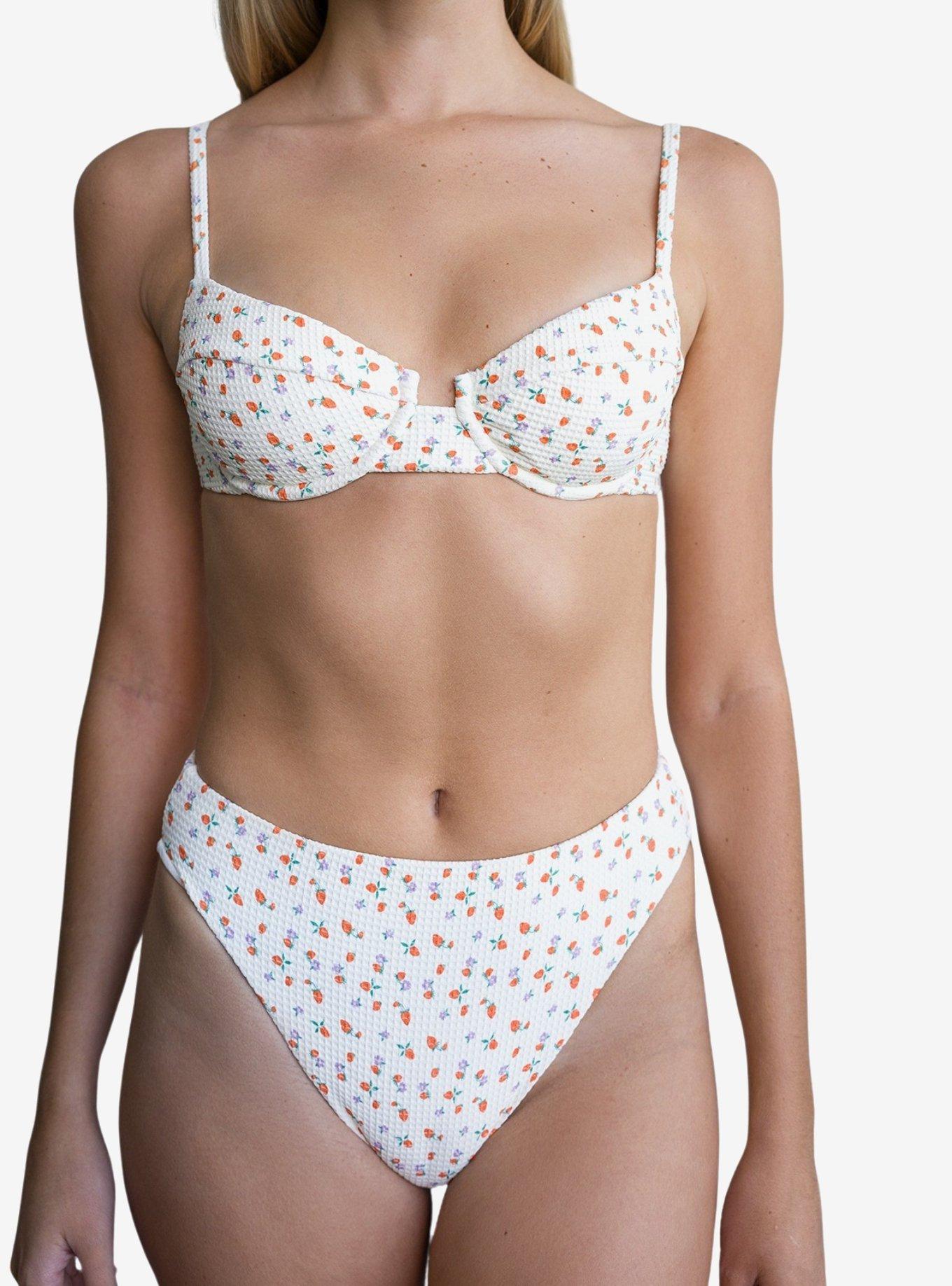 Dippin' Daisy's Seashore High Waist Cheeky Swim Bottom Shortcake, BRIGHT WHITE, alternate