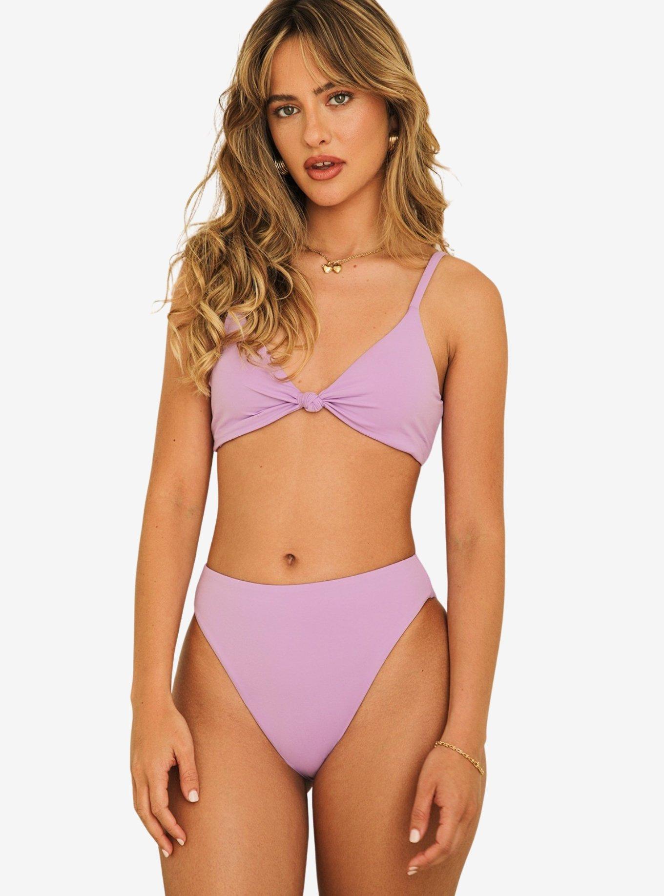 Dippin' Daisy's Zen Knotted Triangle Swim Top Lavender, PURPLE, alternate