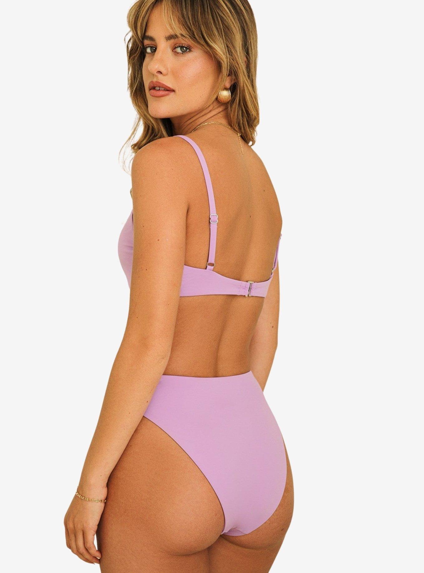 Dippin' Daisy's Zen Knotted Triangle Swim Top Lavender, PURPLE, alternate