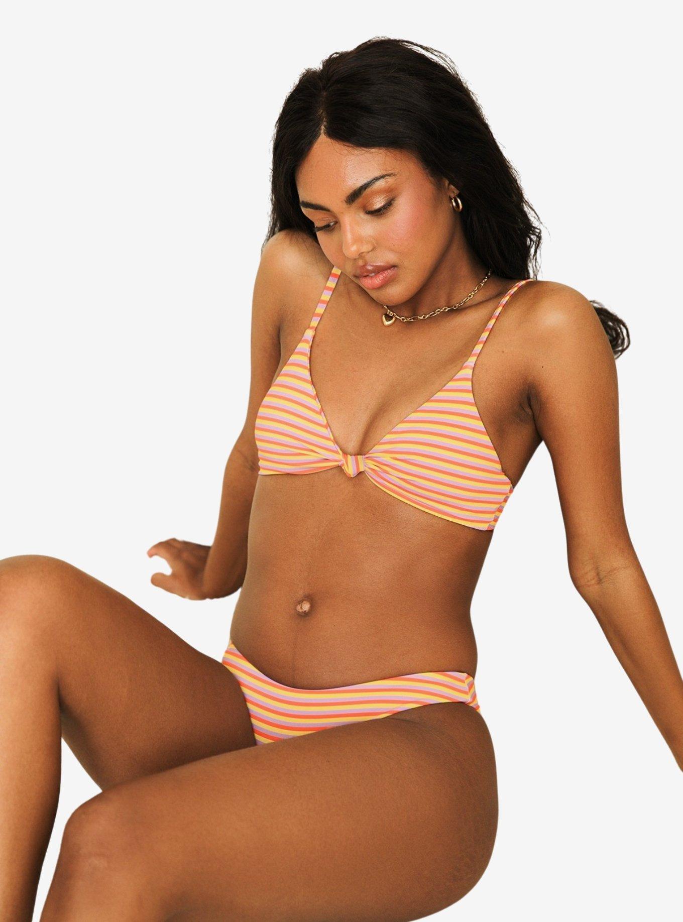 Dippin' Daisy's Zen Knotted Triangle Swim Top Strawberry Lemonade, , hi-res