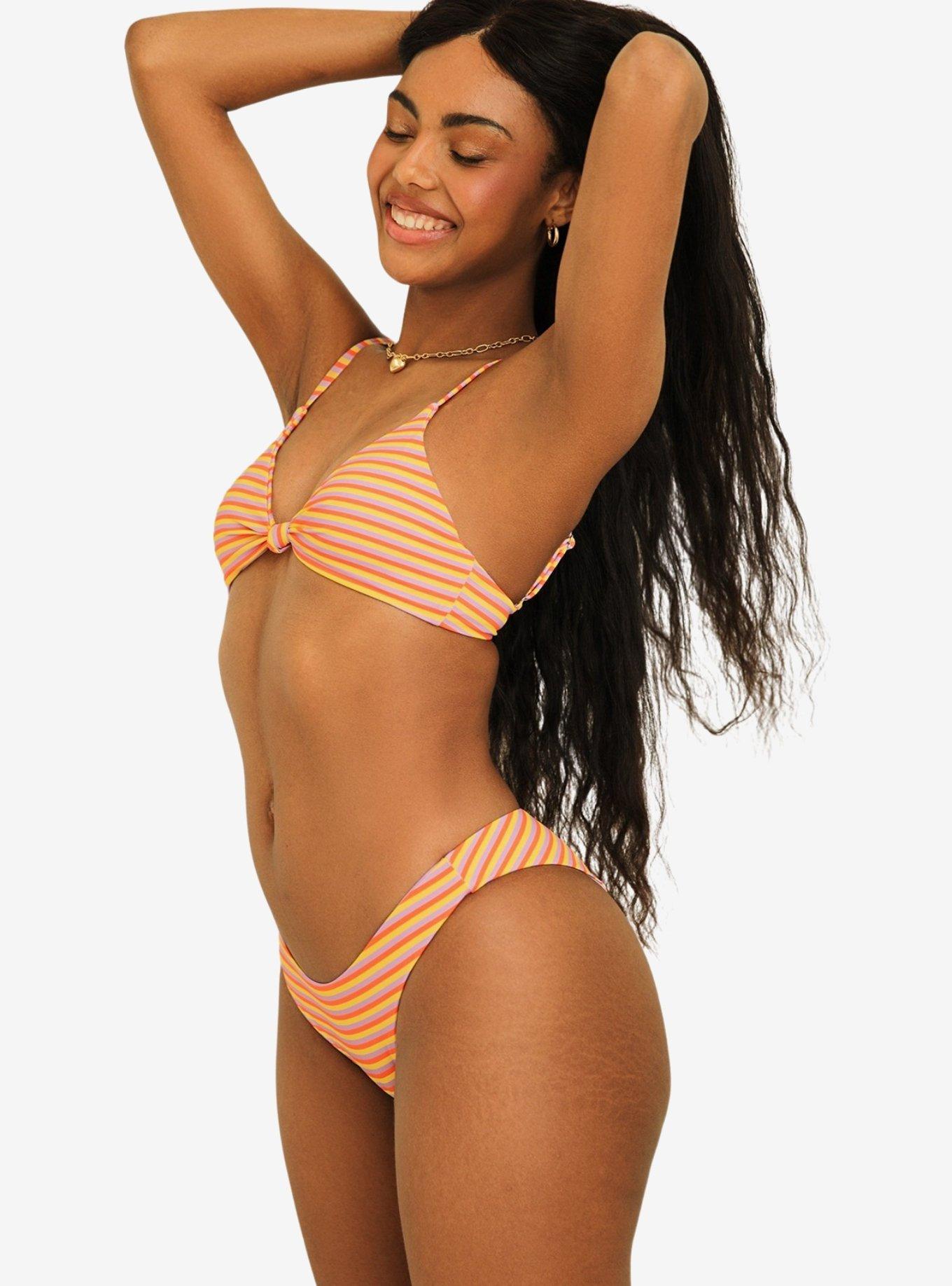 Dippin' Daisy's Zen Knotted Triangle Swim Top Strawberry Lemonade, RED, alternate