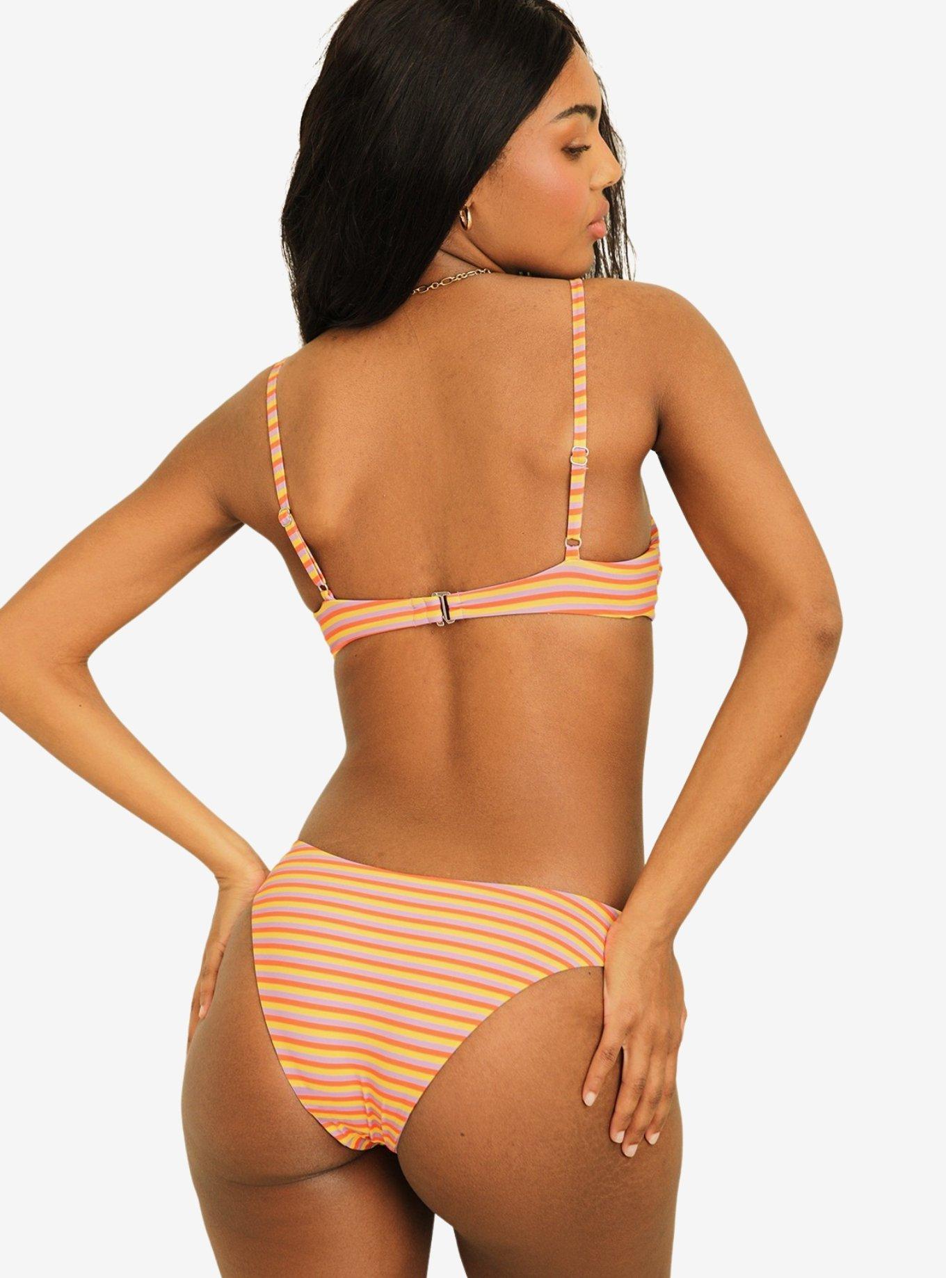 Dippin' Daisy's Zen Knotted Triangle Swim Top Strawberry Lemonade, RED, alternate