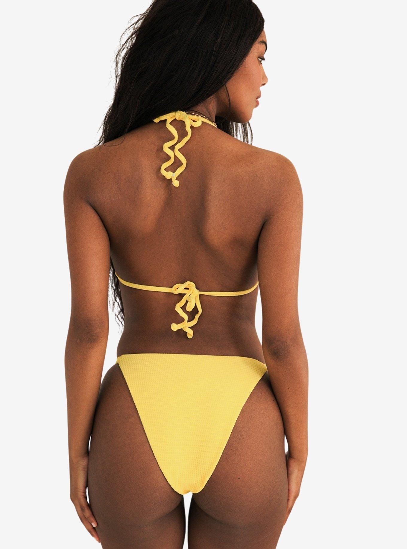 Dippin' Daisy's Gracie Triangle Swim Top Sunshine Waffle, BRIGHT YELLOW, alternate