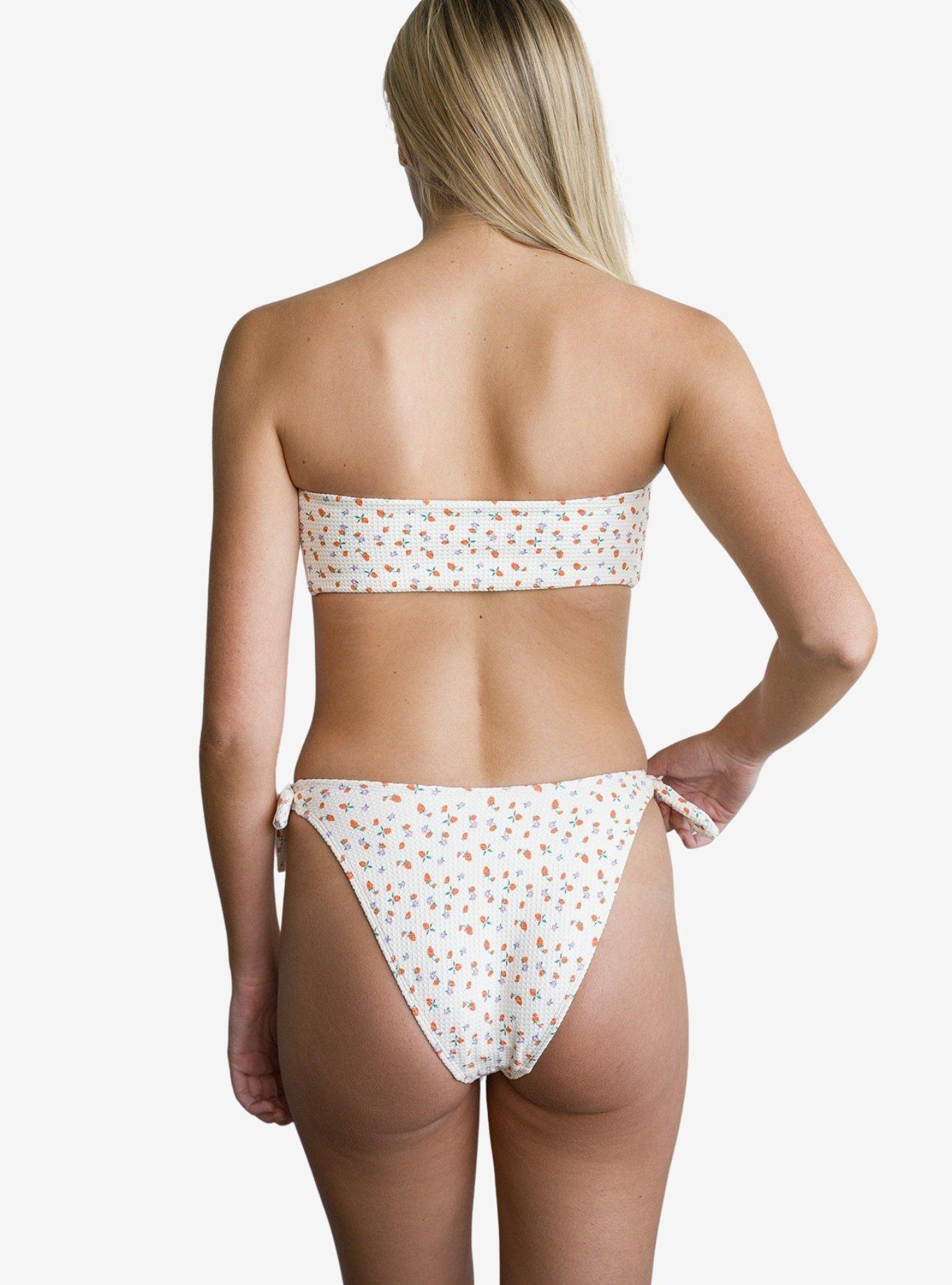 Dippin' Daisy's Lucy Side Knots Cheeky Swim Bottom Shortcake, BRIGHT WHITE, alternate