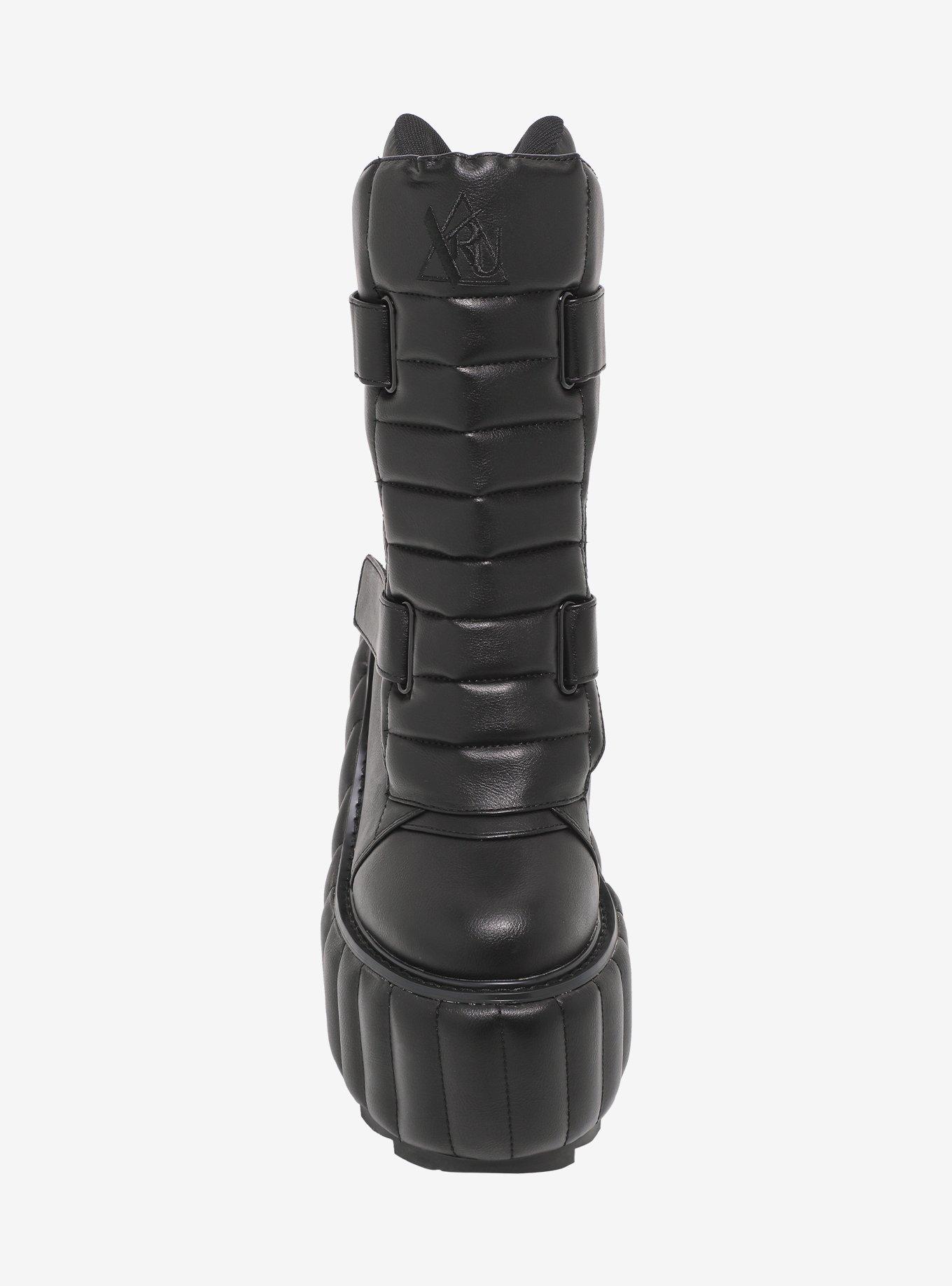 YRU Black Moto Dune Platform Boots, MULTI, alternate