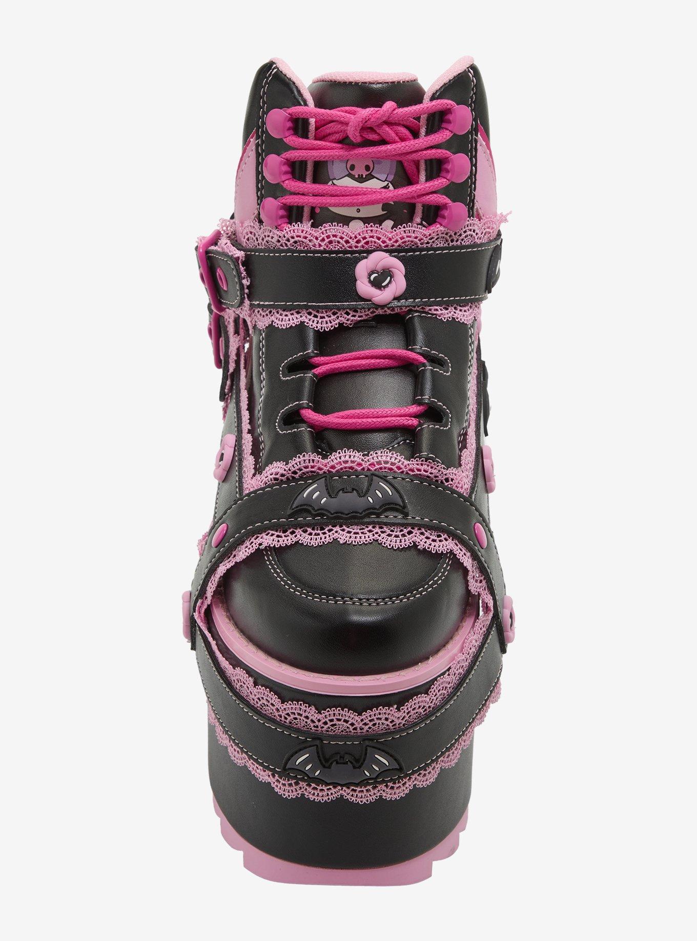 YRU Kuromi Black & Pink Qozmo Strappy Platform Sneakers, MULTI, alternate