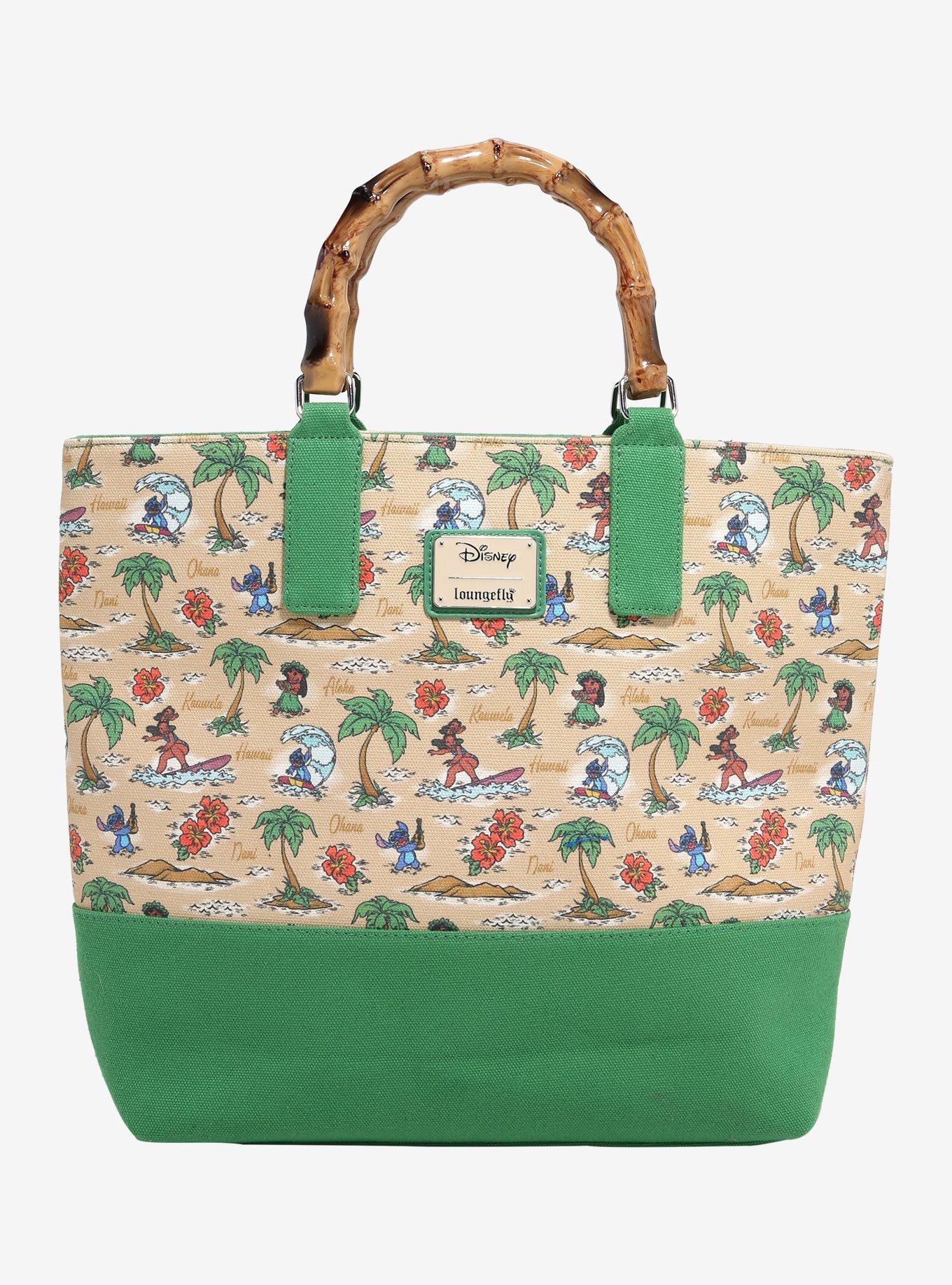 Loungefly Disney Lilo & Stitch Beach Scenes Allover Print Canvas Tote Bag - BoxLunch Exclusive, , hi-res