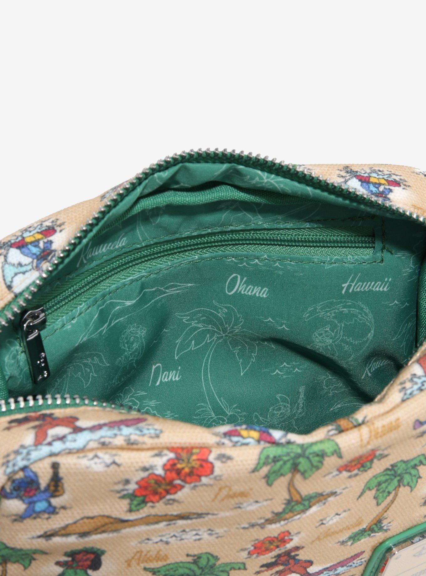 Loungefly Disney Lilo & Stitch Beach Scenes Allover Print Canvas Belt Bag - BoxLunch Exclusive, , alternate